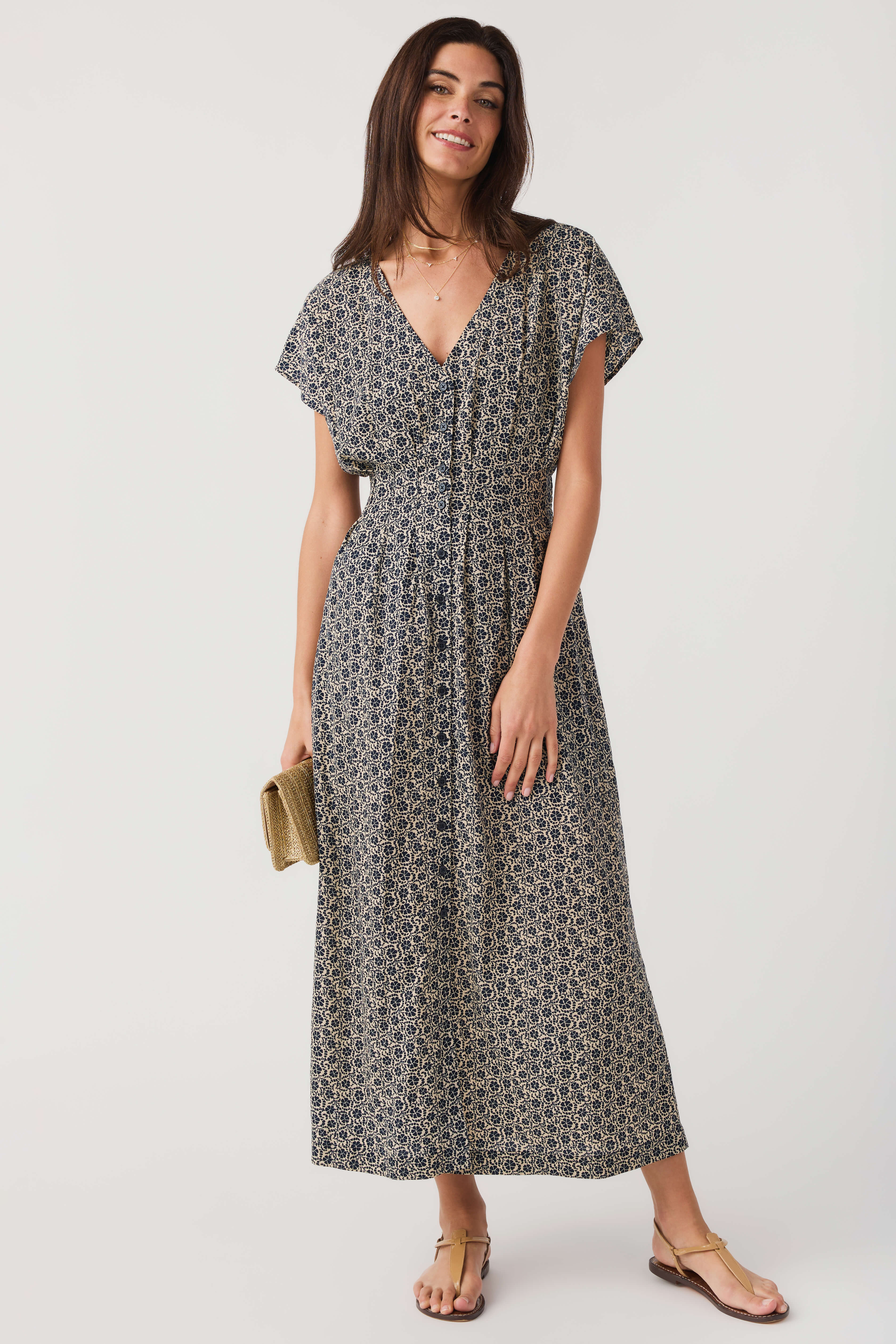 Z Supply Sanna Iris Floral Midi Dress