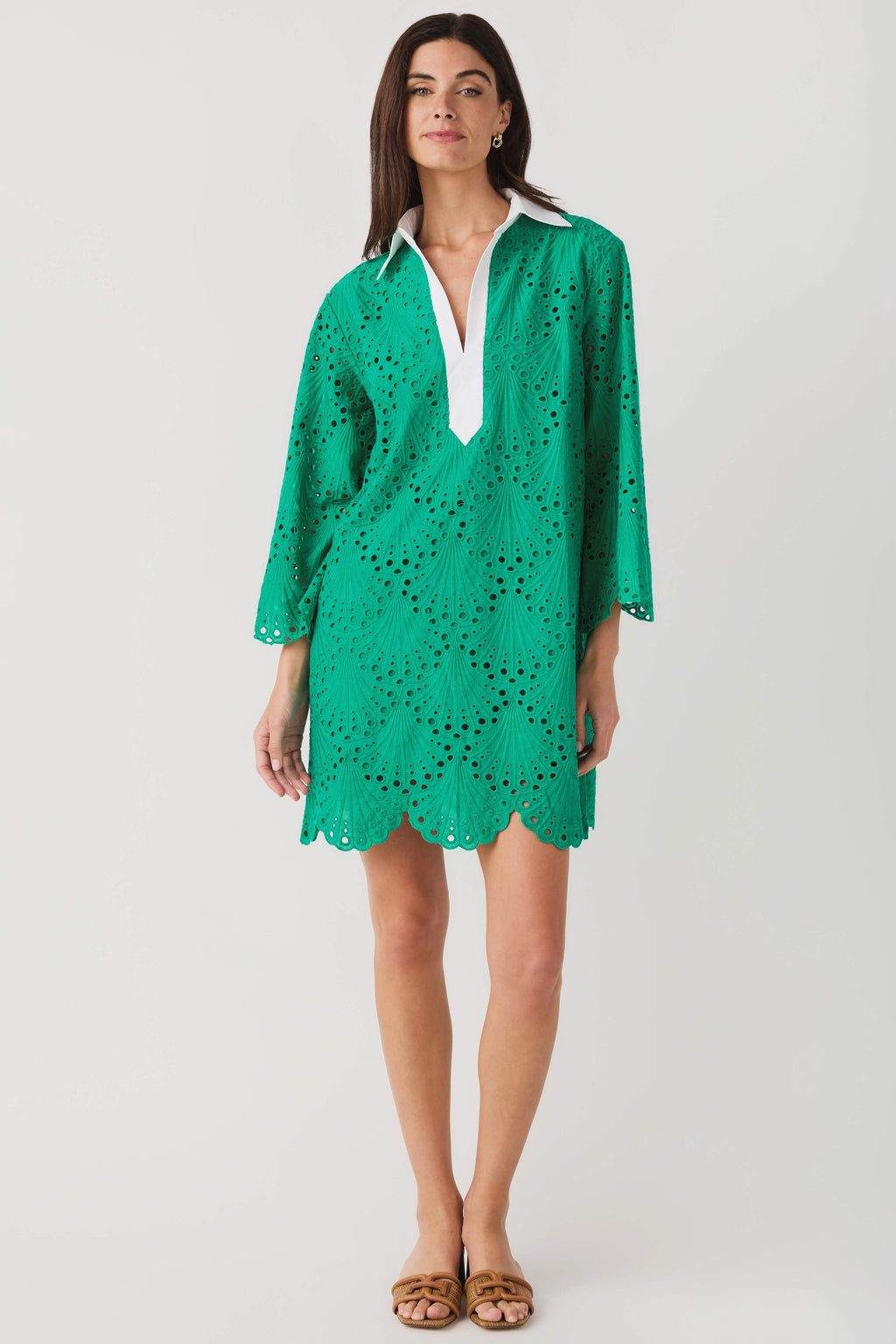Lalavon Eyelet Shirt Dress