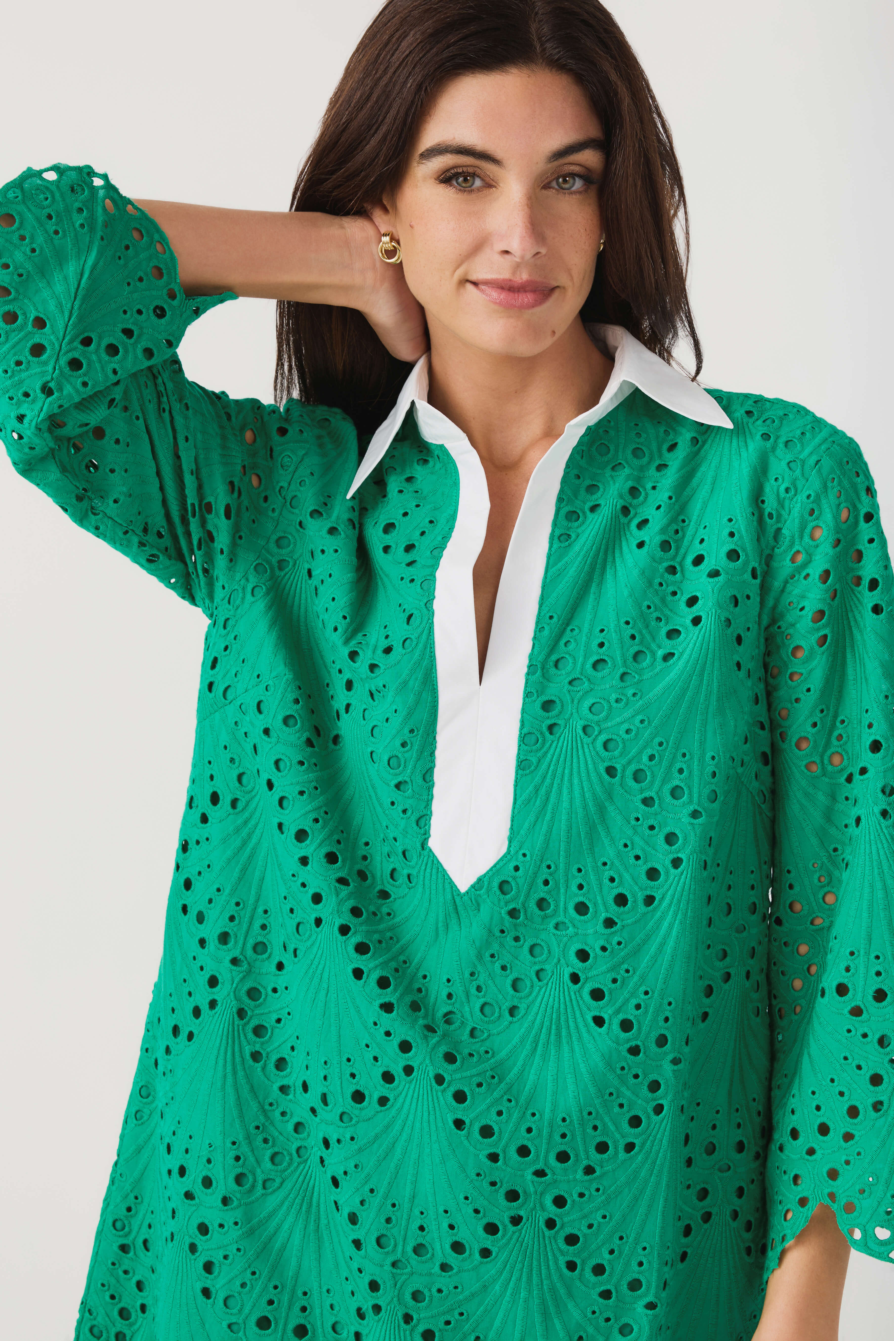 Lalavon Eyelet Shirt Dress