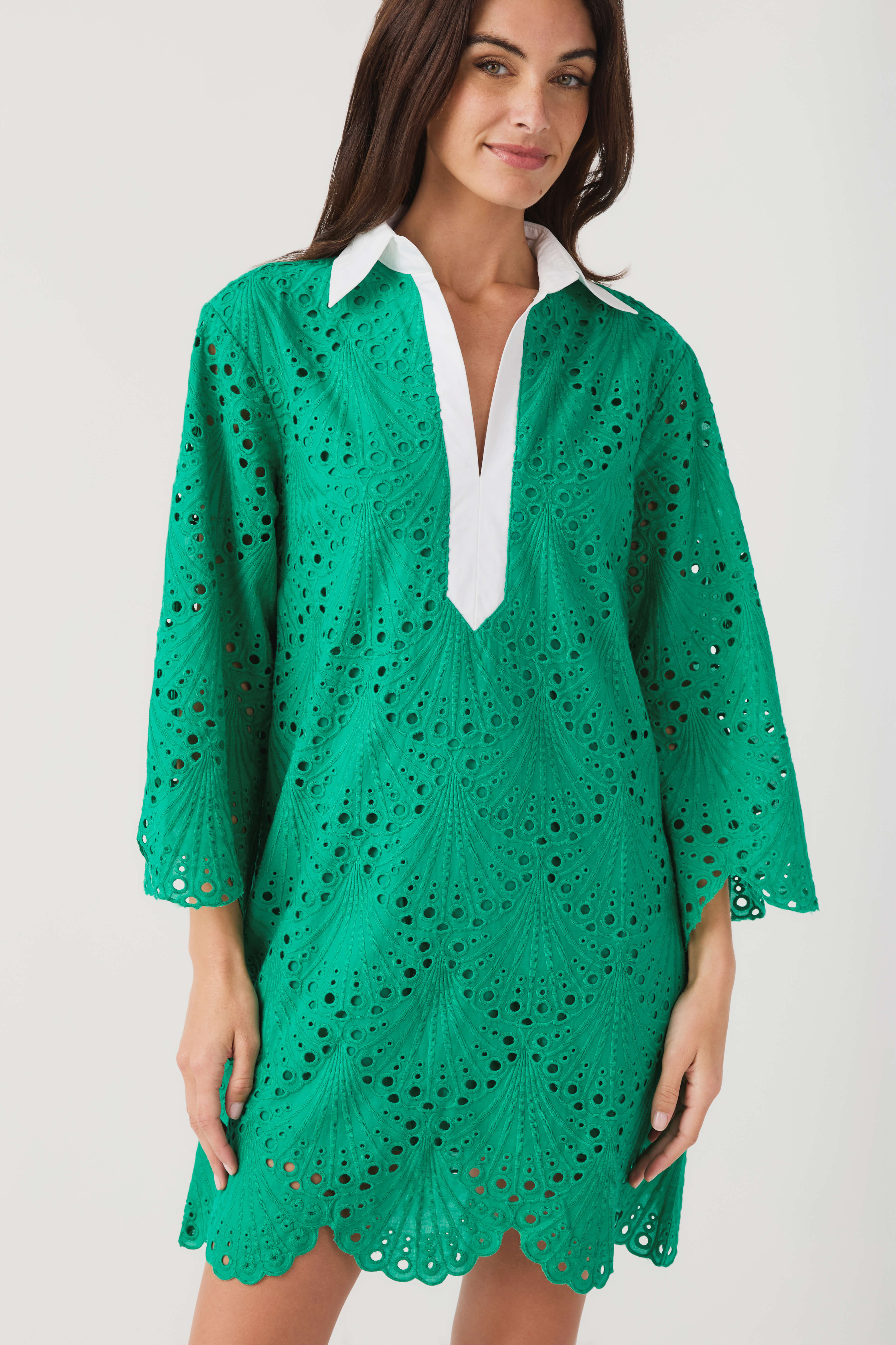 Lalavon Eyelet Shirt Dress