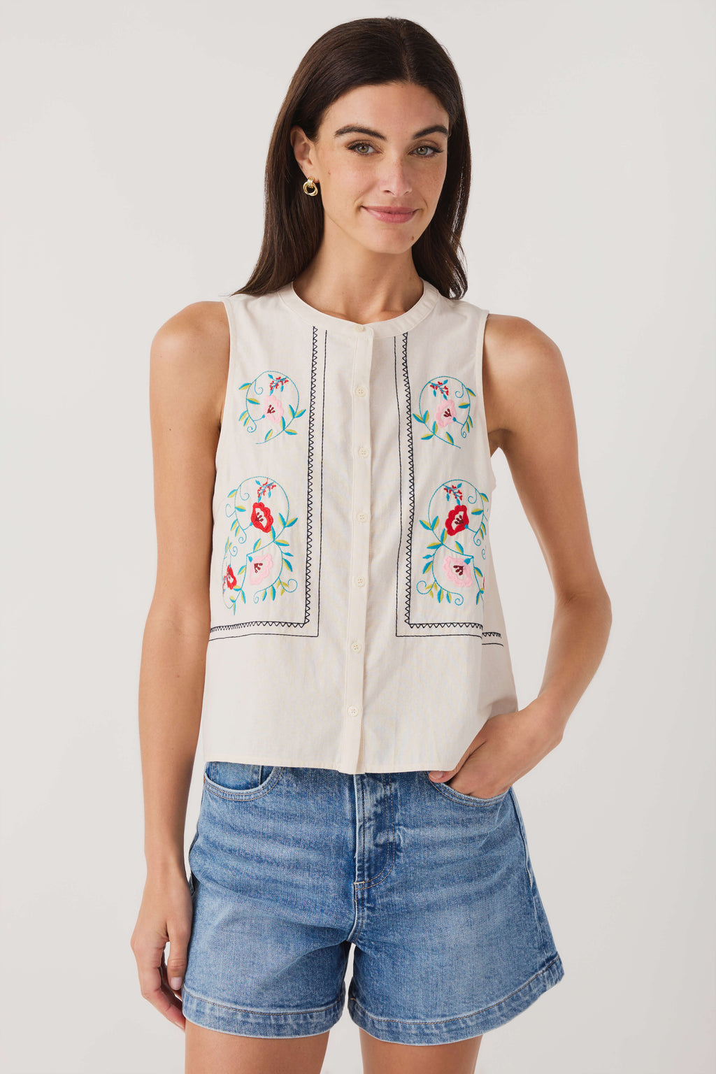 Able Embroidered Top