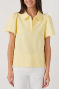 &Merci Lace Trim Polo Top