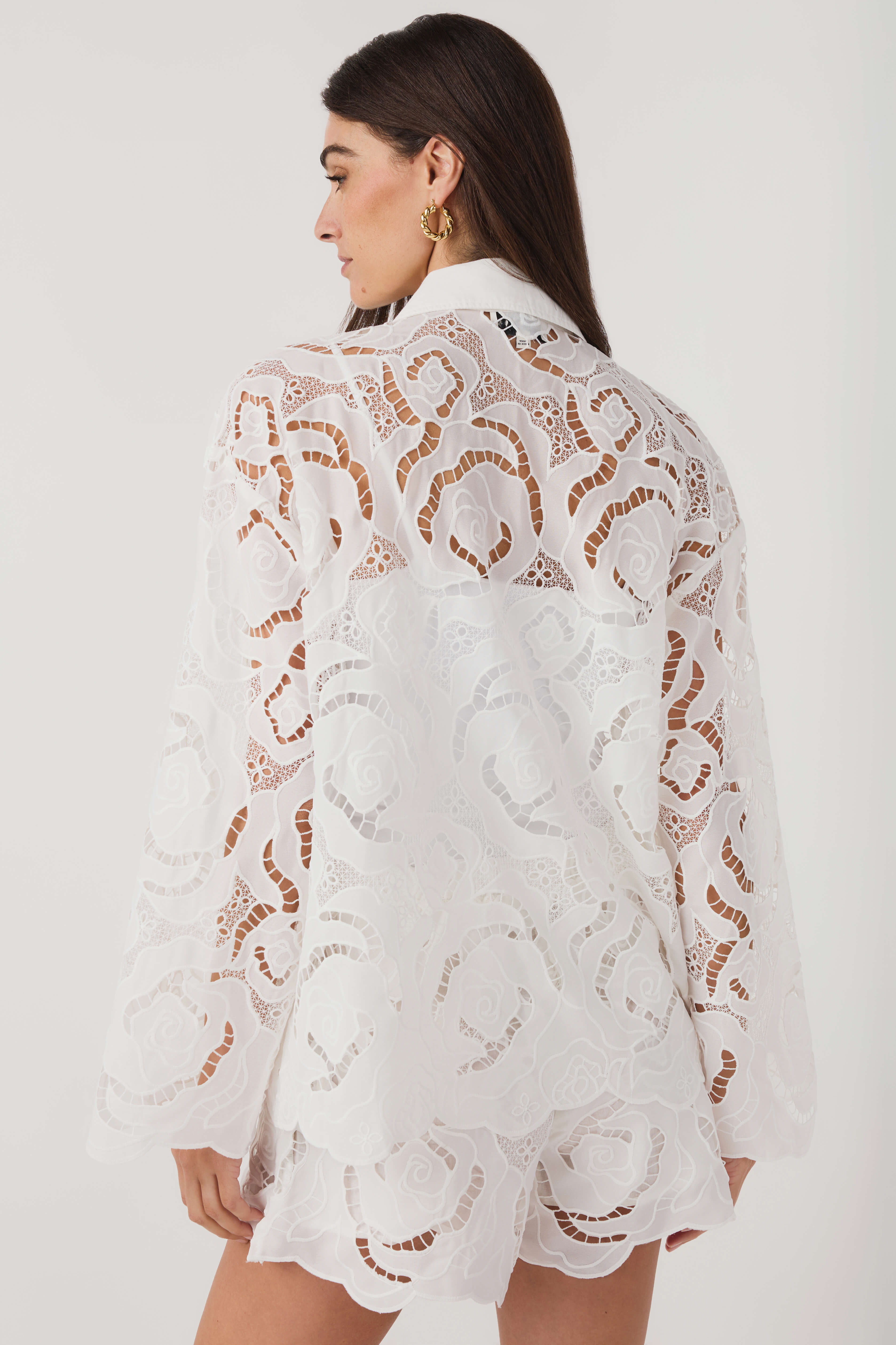 Miou Muse Floral Eyelet Top