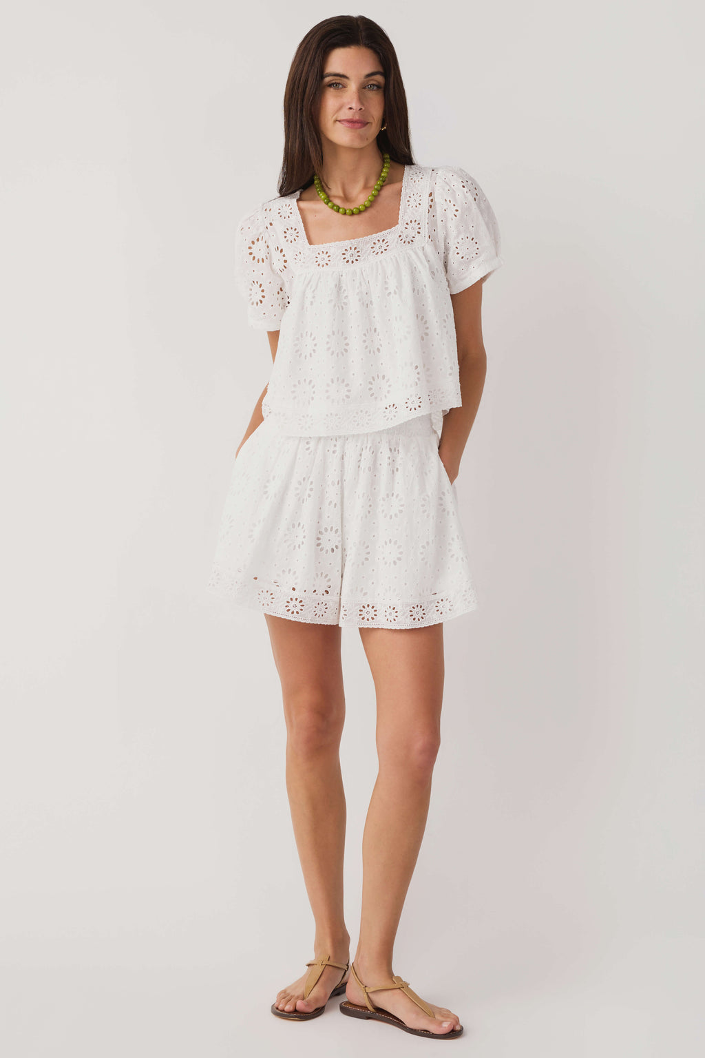 Mable Eyelet Embroidered Short Set