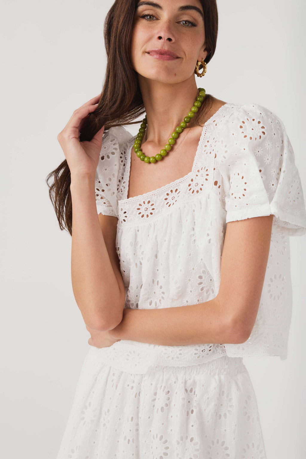 Mable Eyelet Embroidered Short Set