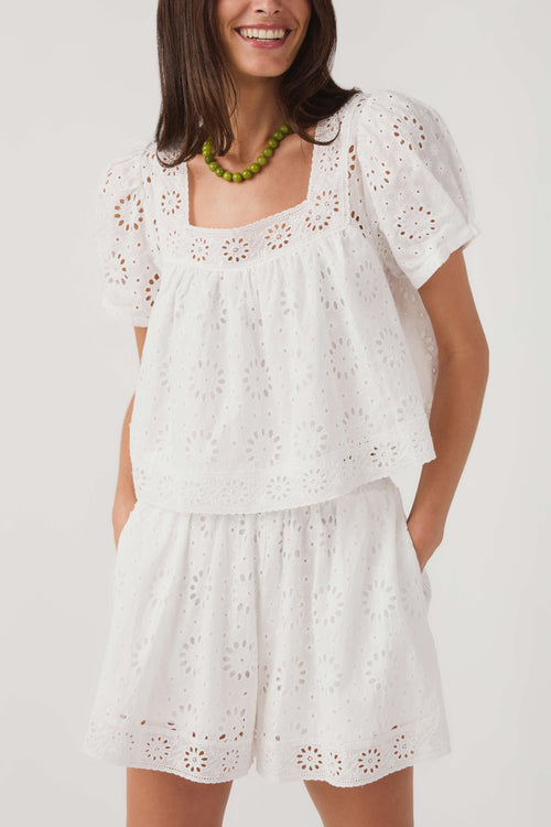 Mable Eyelet Embroidered Short Set