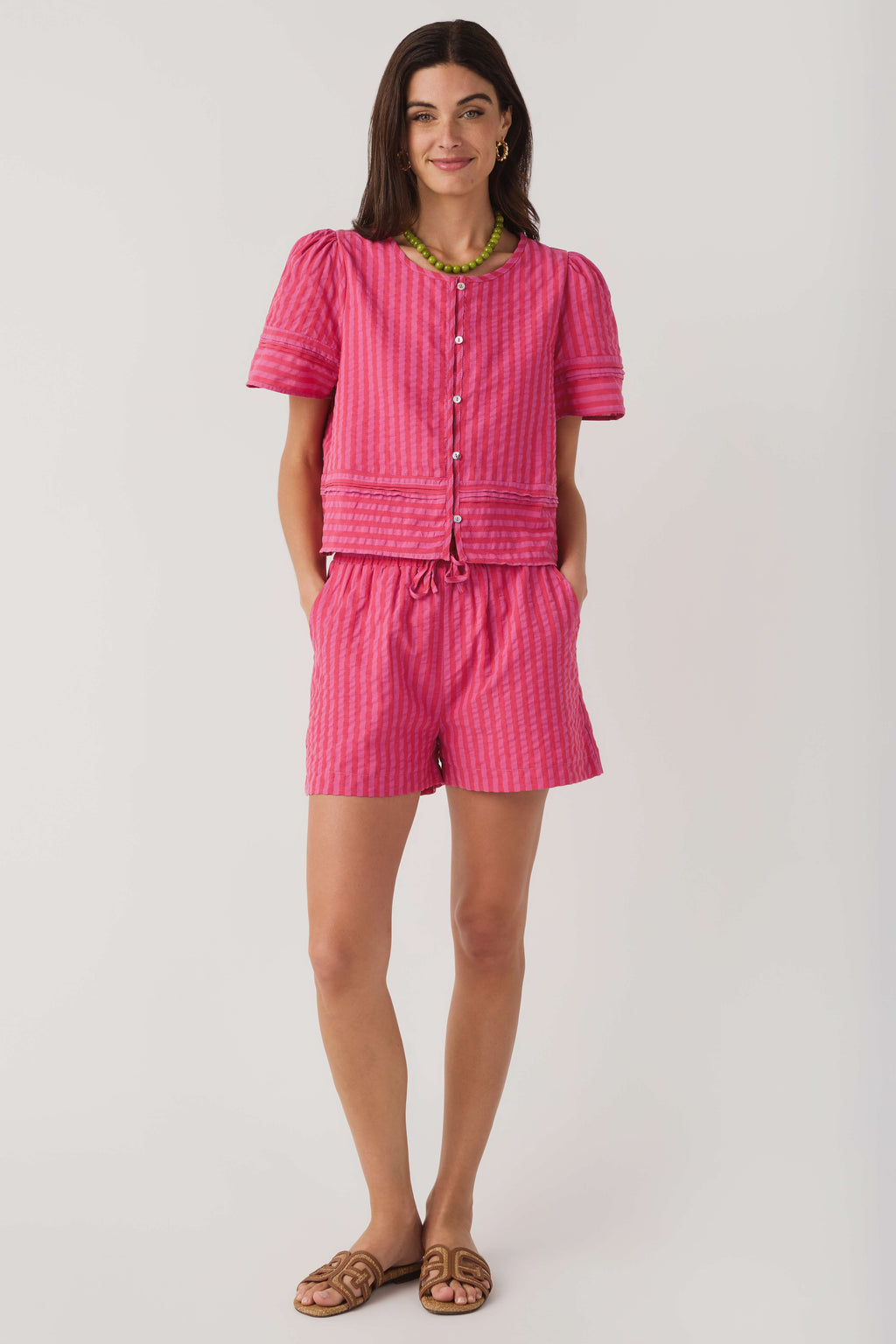 &Merci Striped Short Set