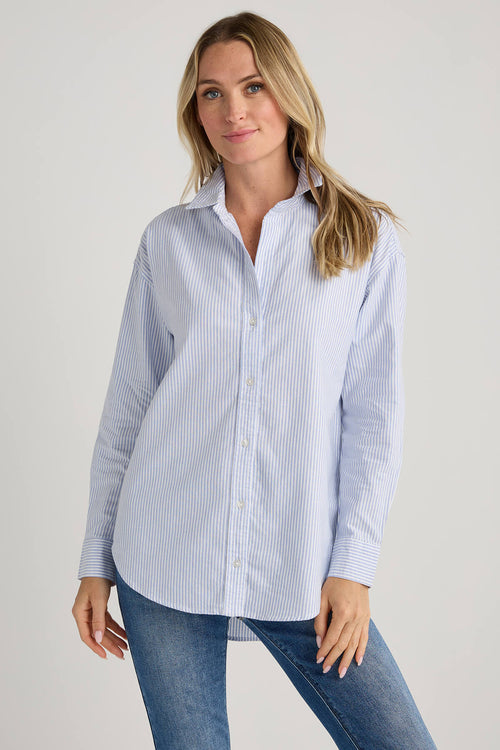 beach dress shirt Bermies Mens Cotton Stretch Blue Miami Summer Shirt Airy aqua viscose blend shirt with short sleeves and a relaxed button Beach Lunch Lounge Striped Button