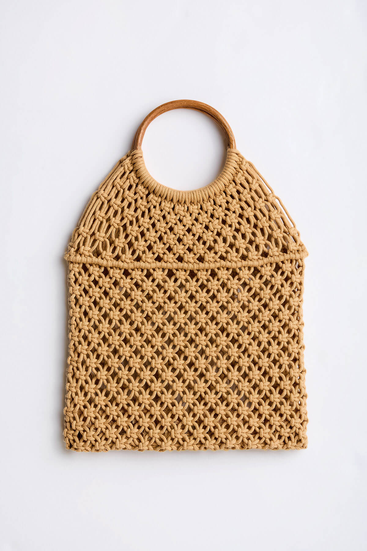 Faire Bamboo Handle Crochet Bag | Brown | Size One Size