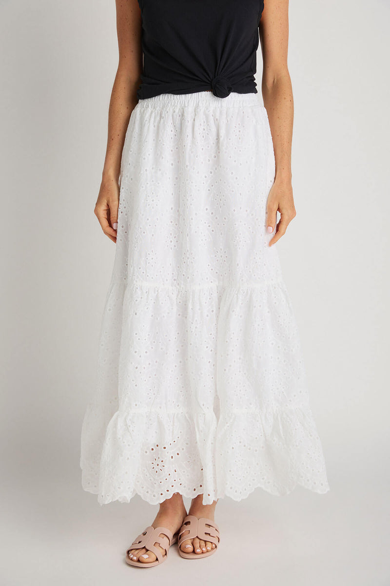 Calista Tiered Eyelet Skirt