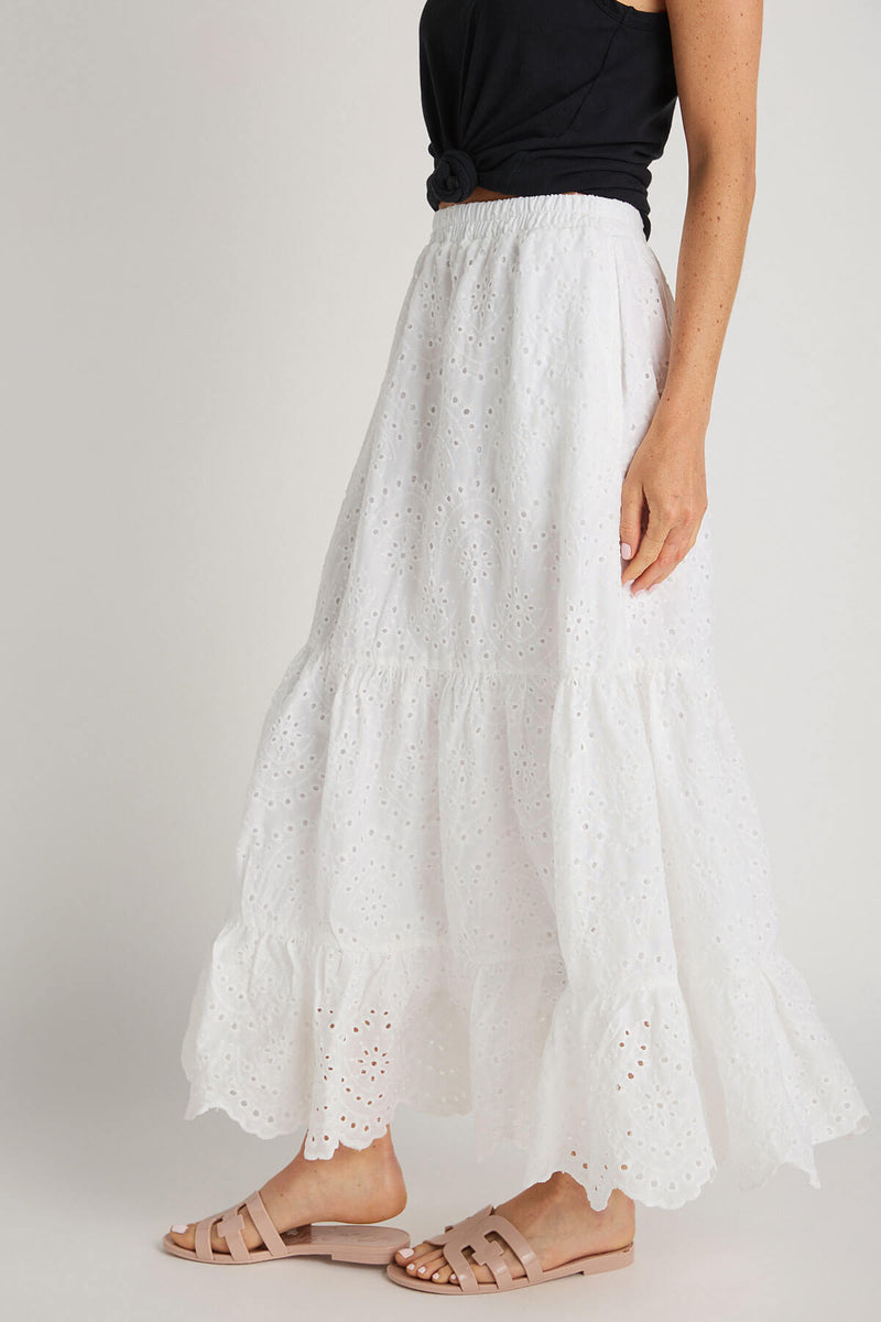 Calista Tiered Eyelet Skirt