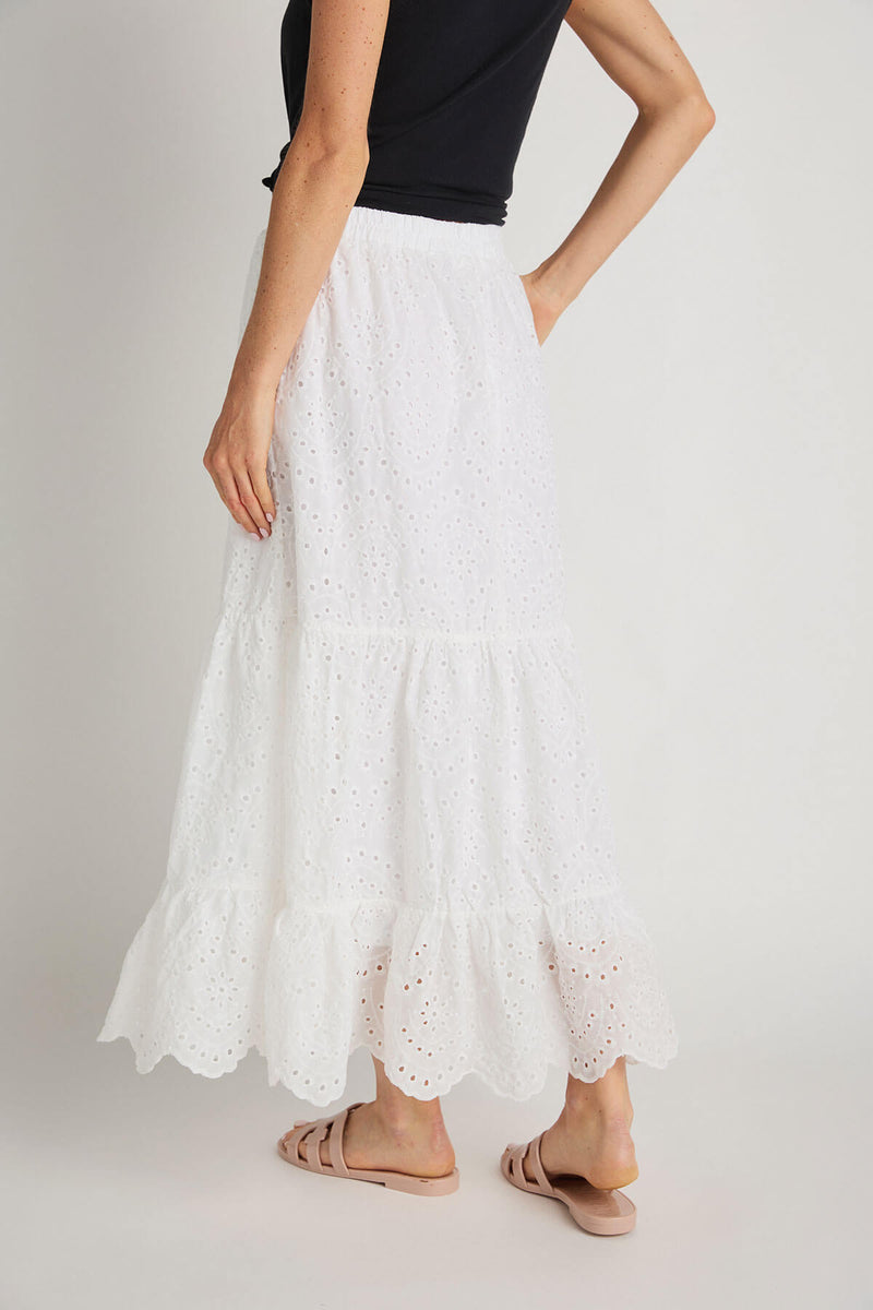 Calista Tiered Eyelet Skirt