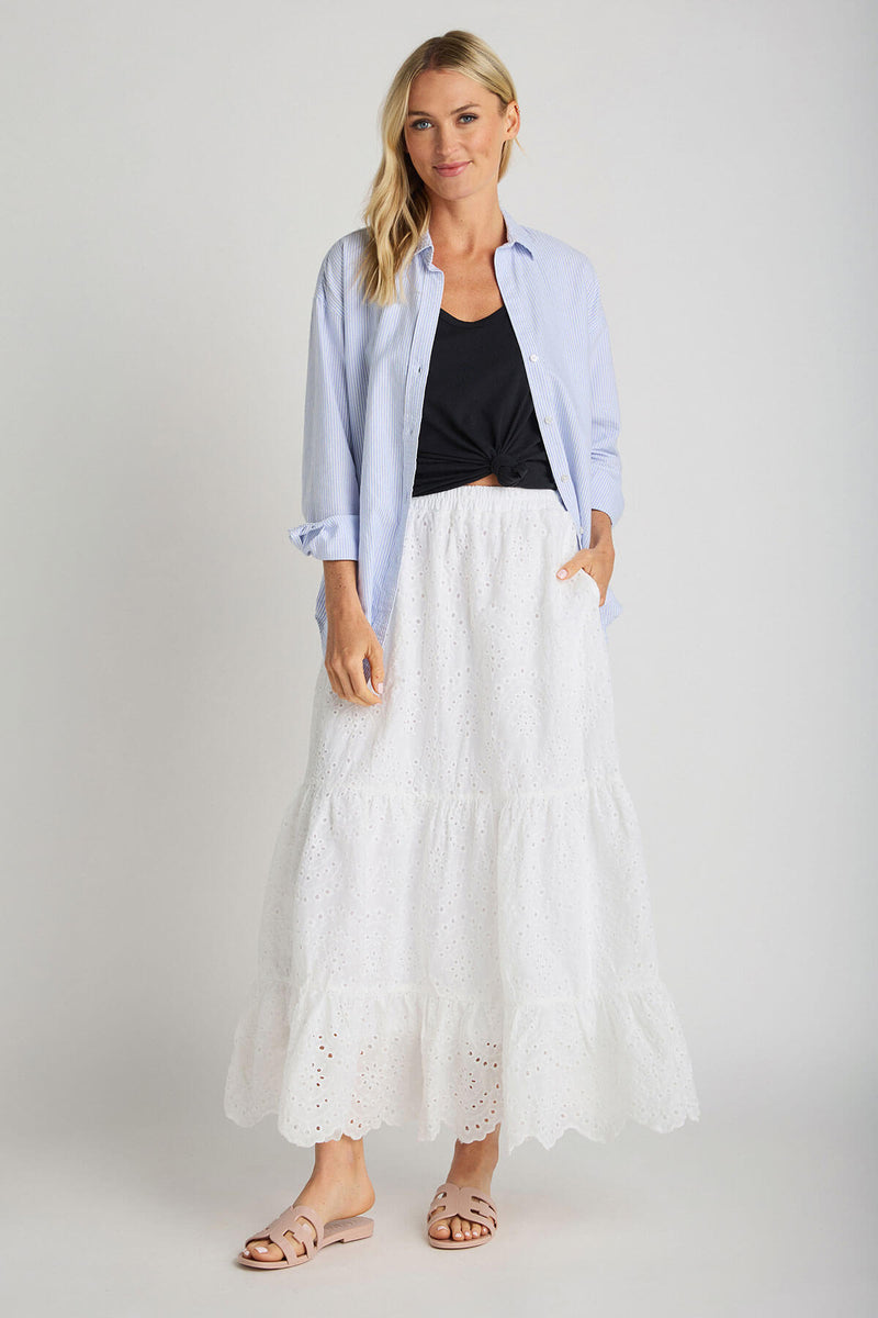 Calista Tiered Eyelet Skirt