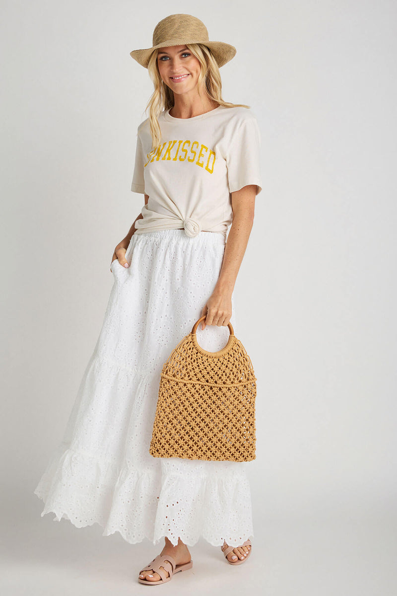 Calista Tiered Eyelet Skirt