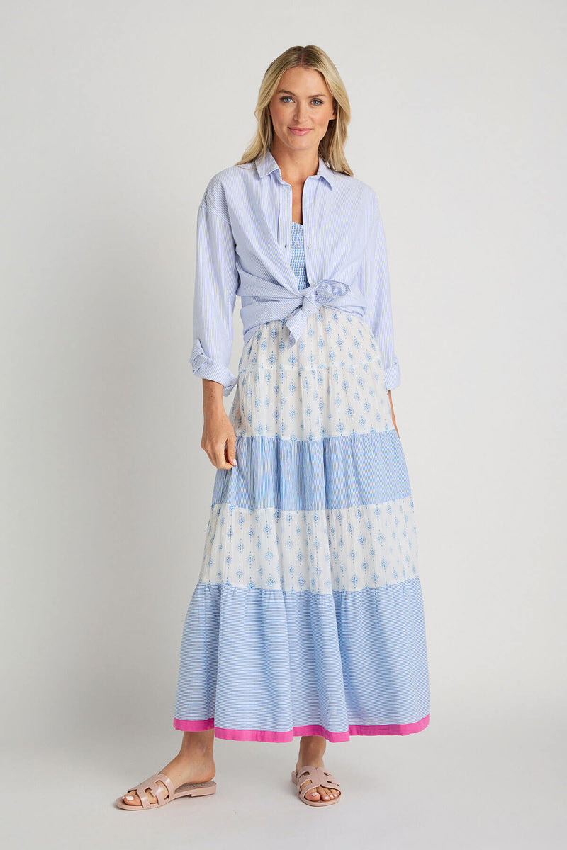 Beach Lunch Lounge Striped Button Down Shirt