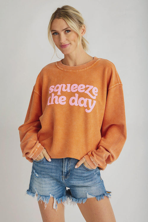 Hello Happiness X Social Threads Squeeze the Day Sweatshirt