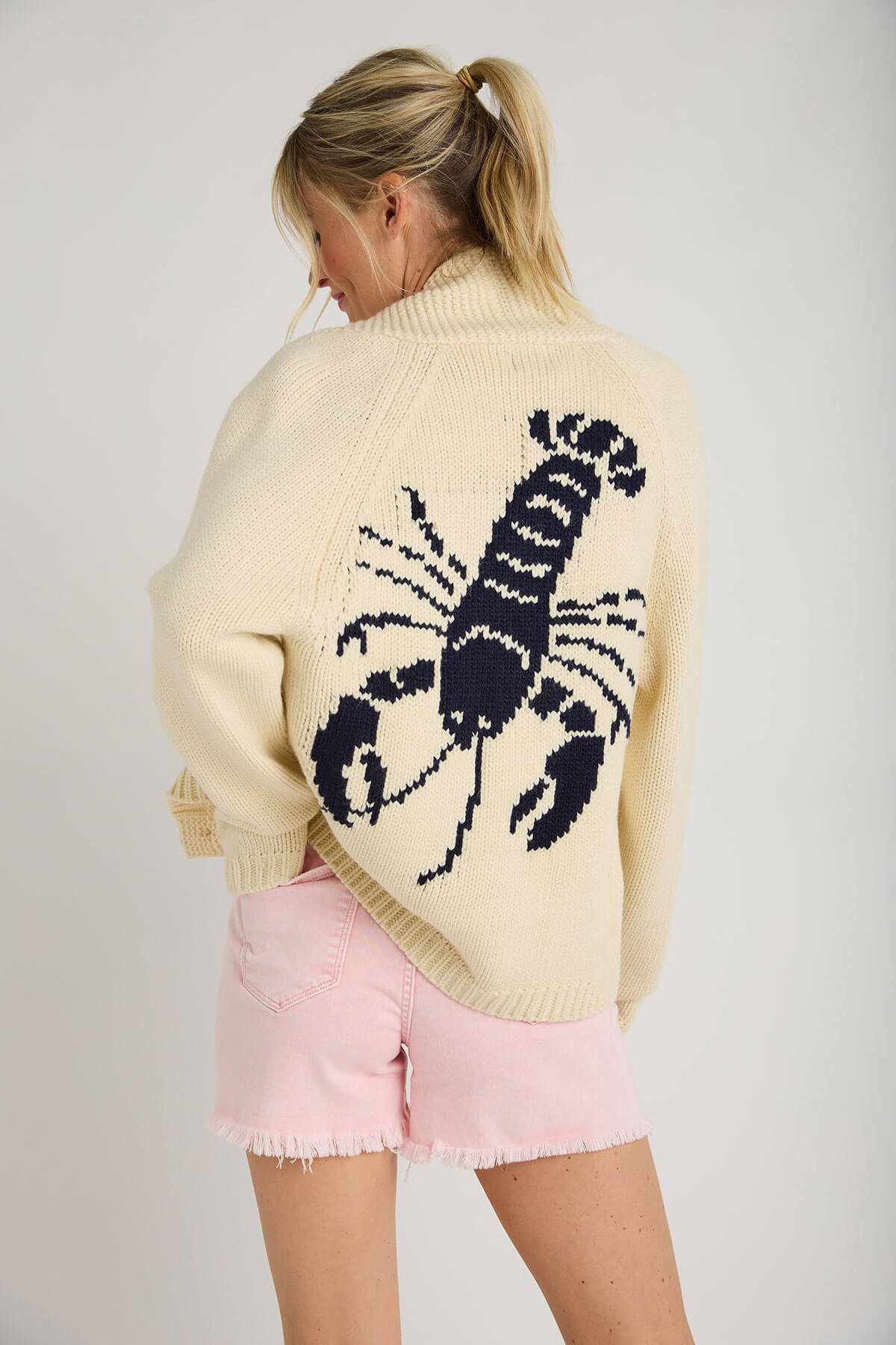Pink Pineapple Lobster Chunky Cardigan