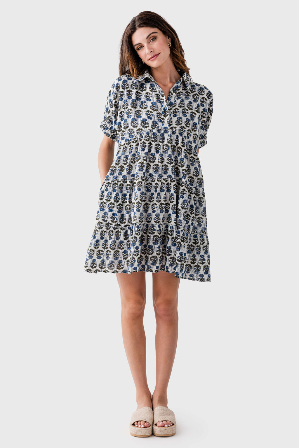 THML Puff Sleeve Flower Print Dress