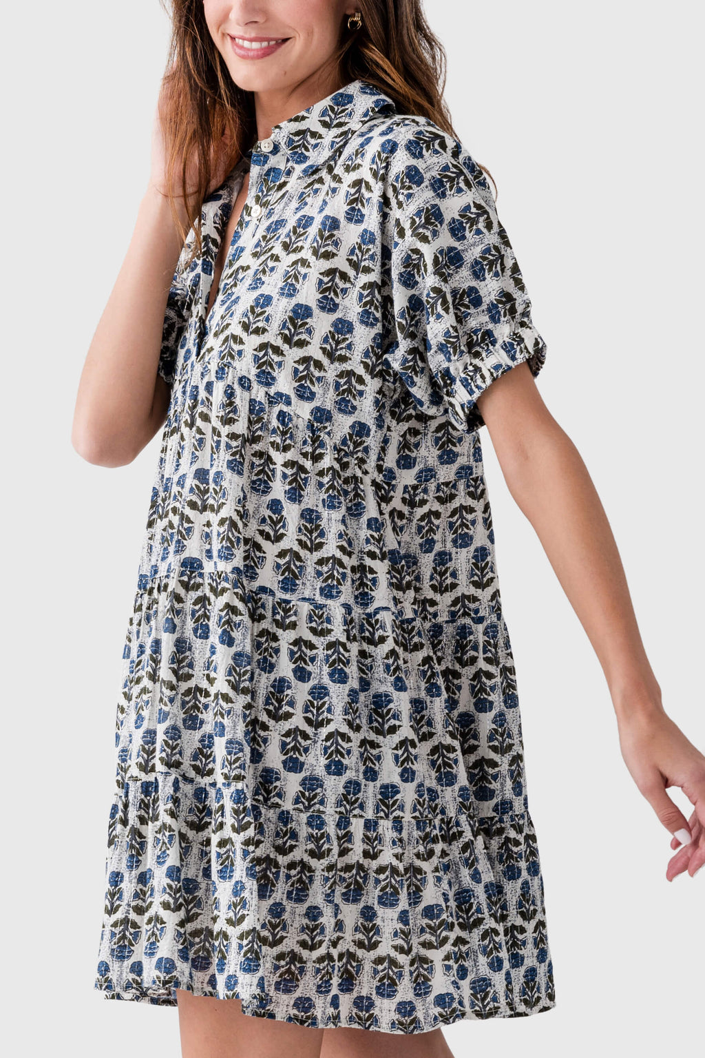 THML Puff Sleeve Flower Print Dress