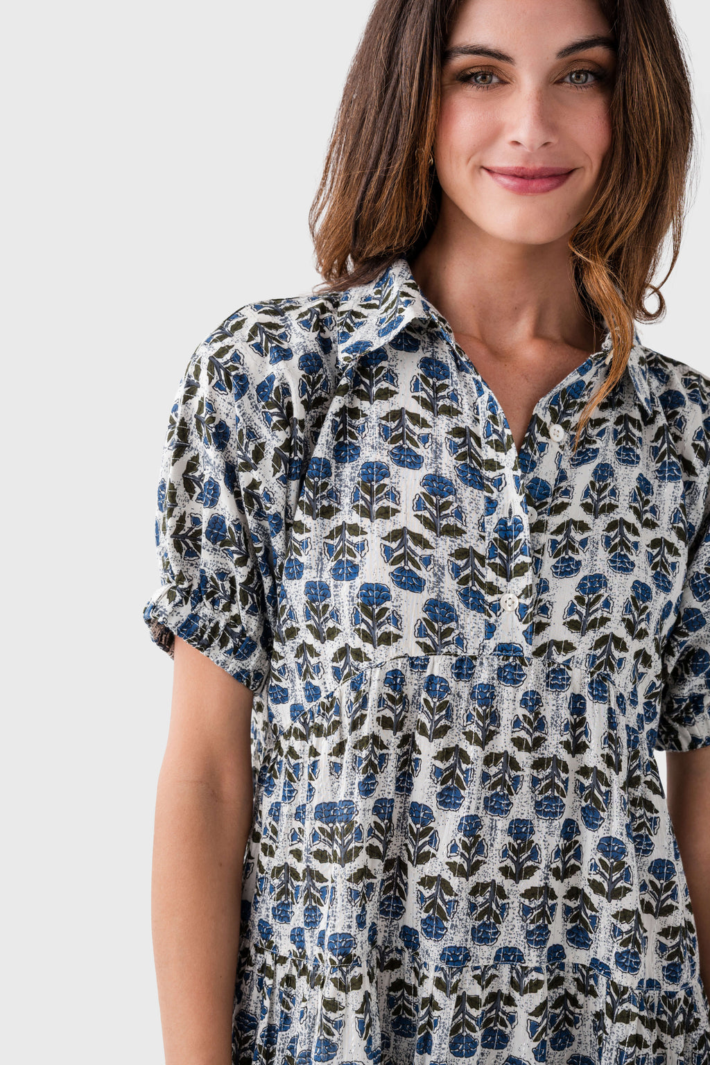 THML Puff Sleeve Flower Print Dress