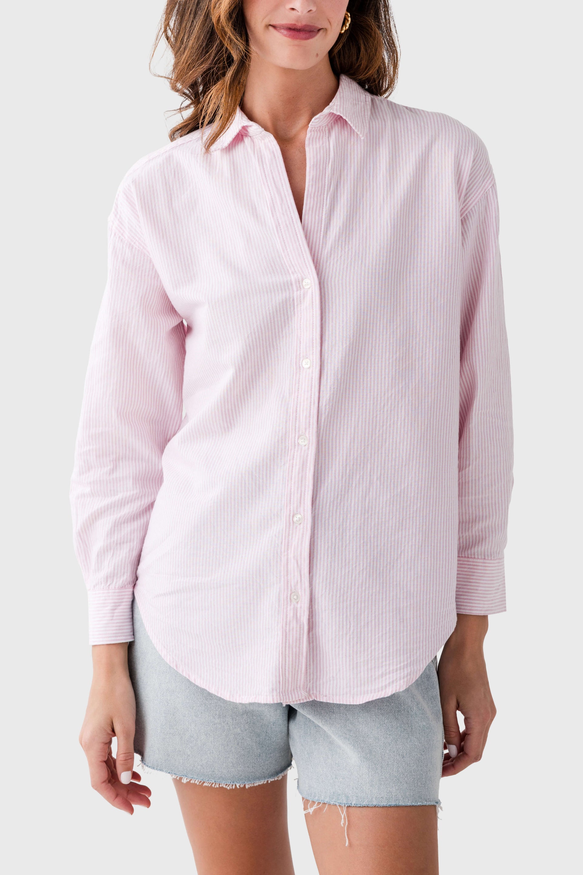 Beach Lunch Lounge Striped Button Down Shirt Pink Stripe / Extra Large Beach Lunch Lounge Striped Button Down Shirt Pink Stripe / Extra Large