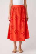 Skies Are Blue Summer Eyelet Midi Skirt