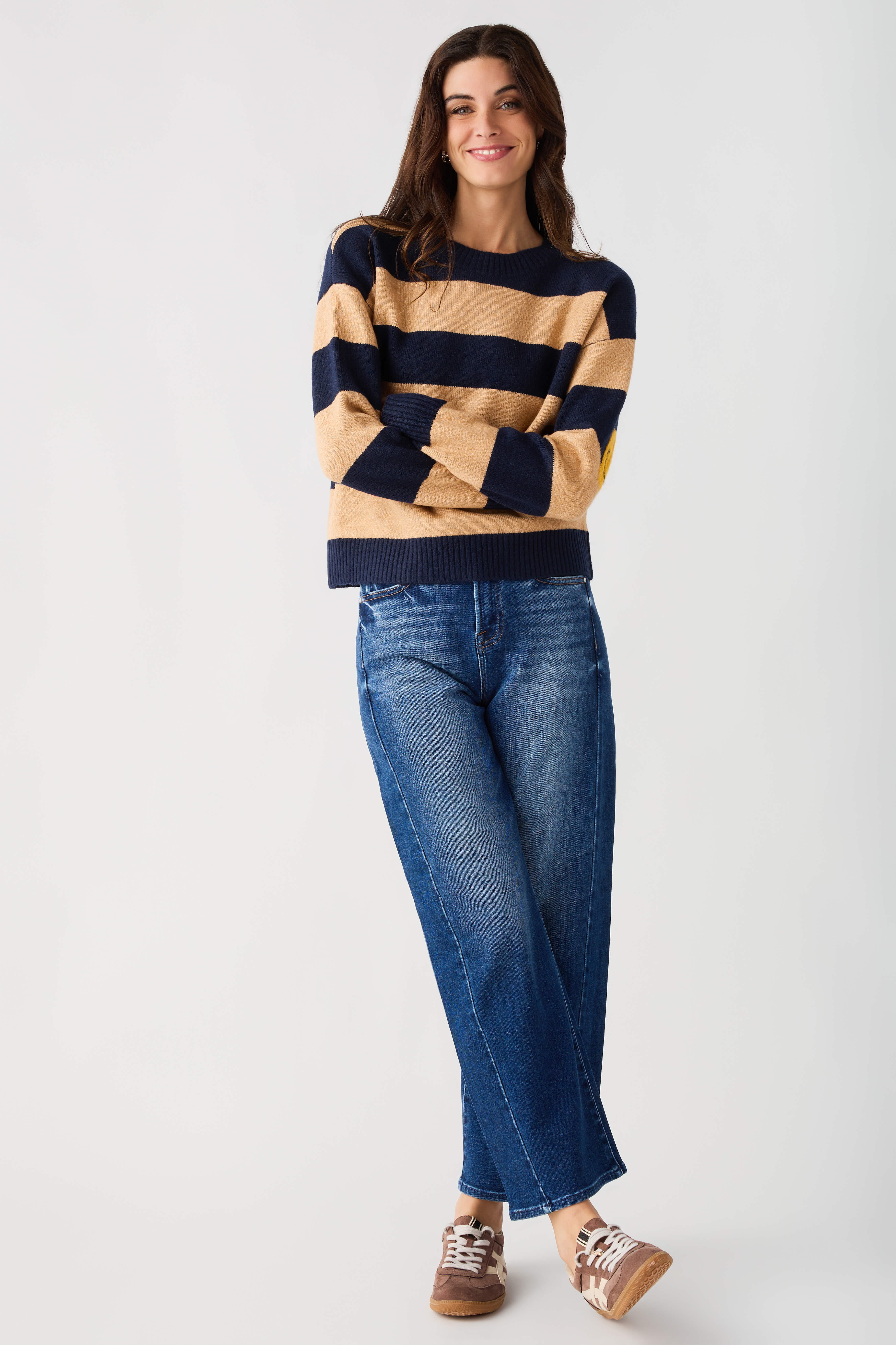 By Together Striped Smiley Face Sweater