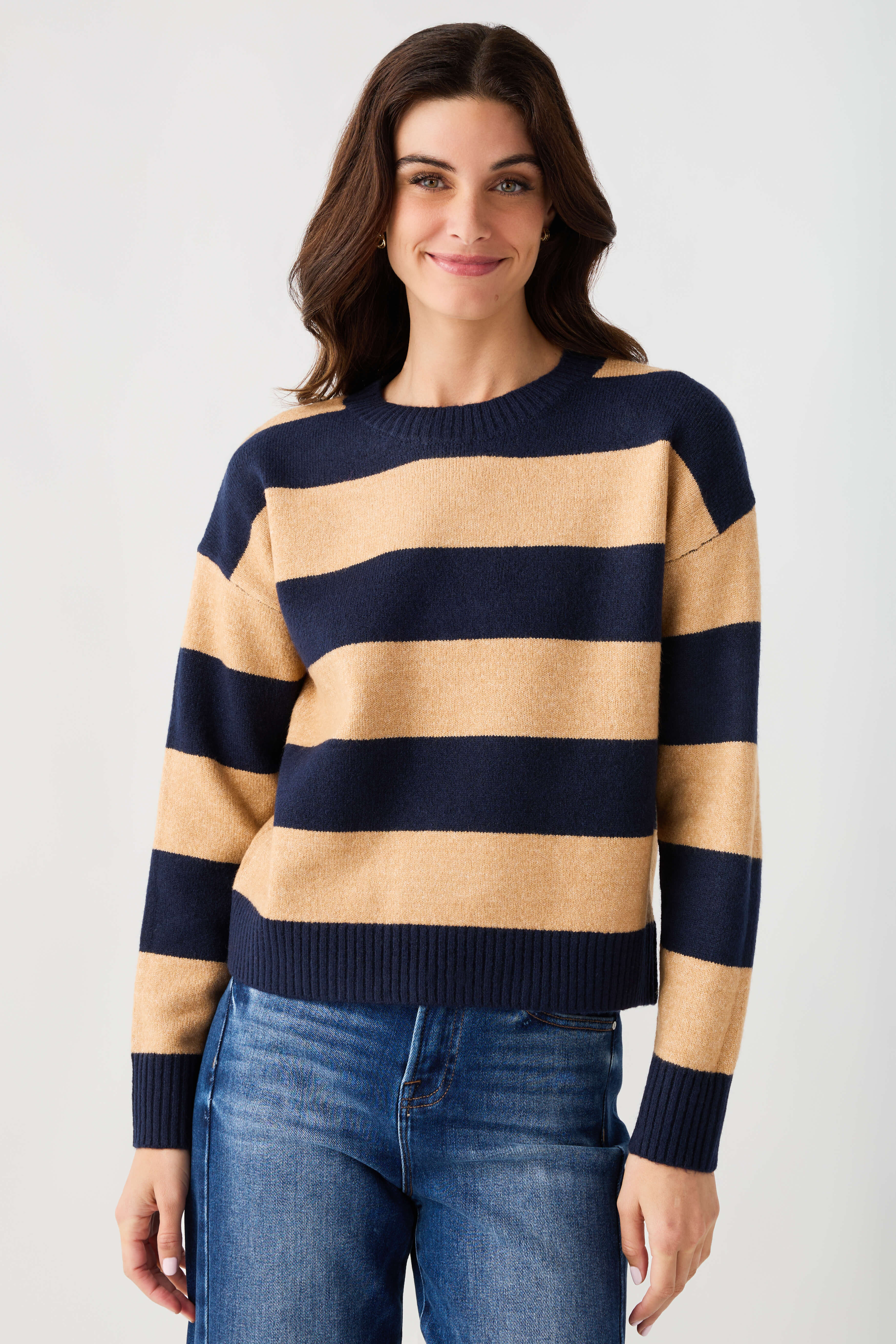 By Together Striped Smiley Face Sweater