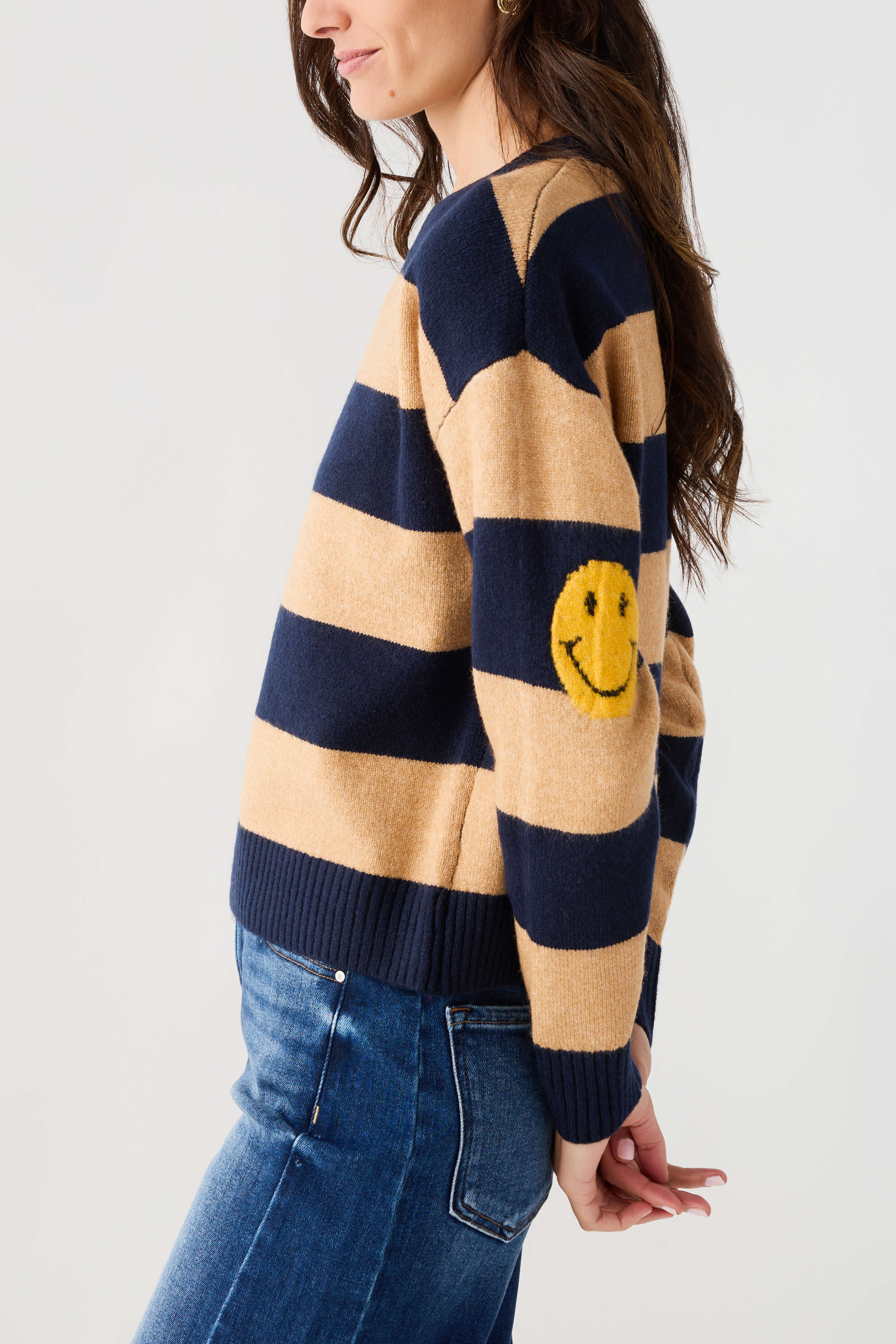 By Together Striped Smiley Face Sweater