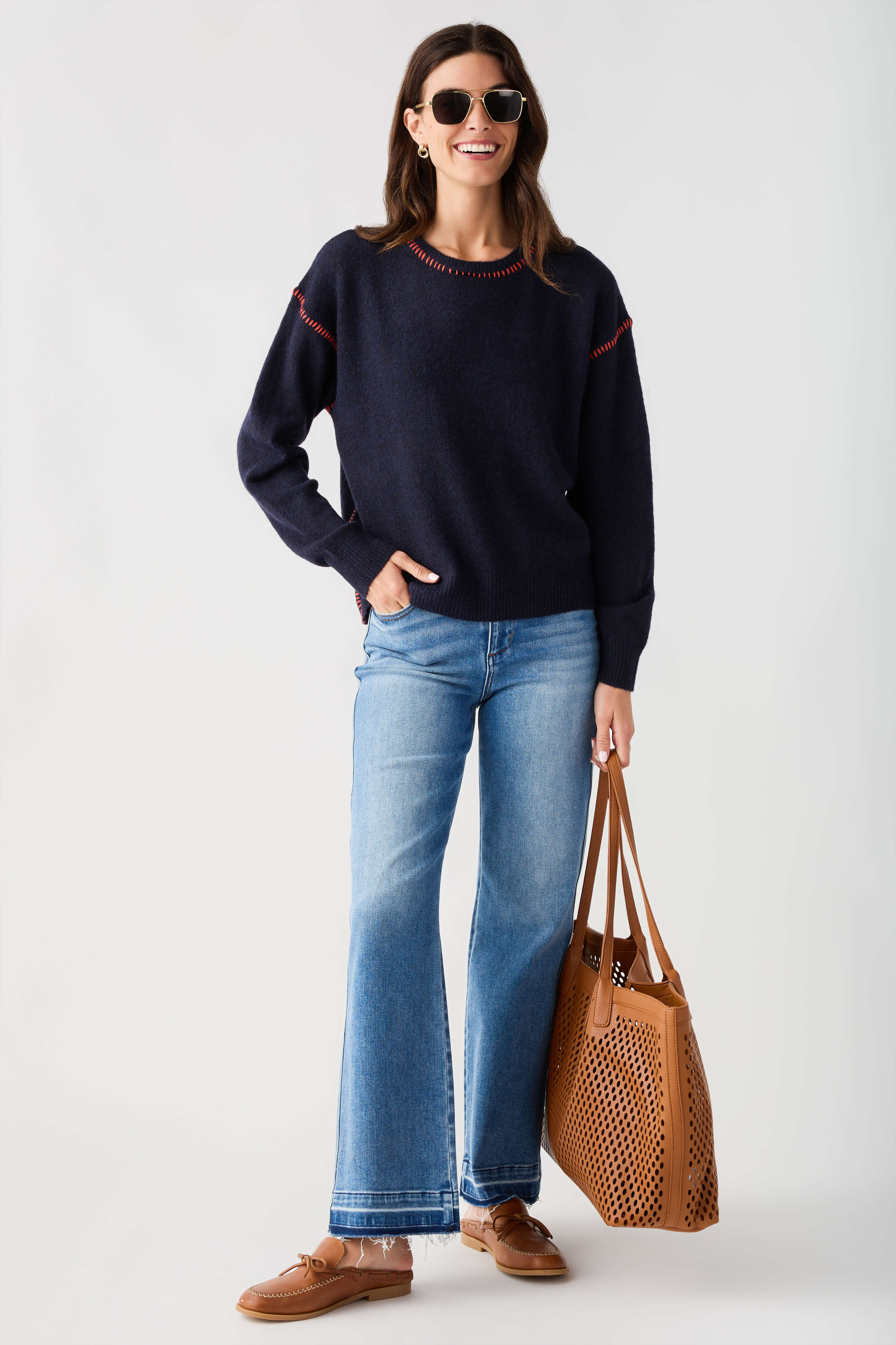 By Together Contrast Stitch Sweater