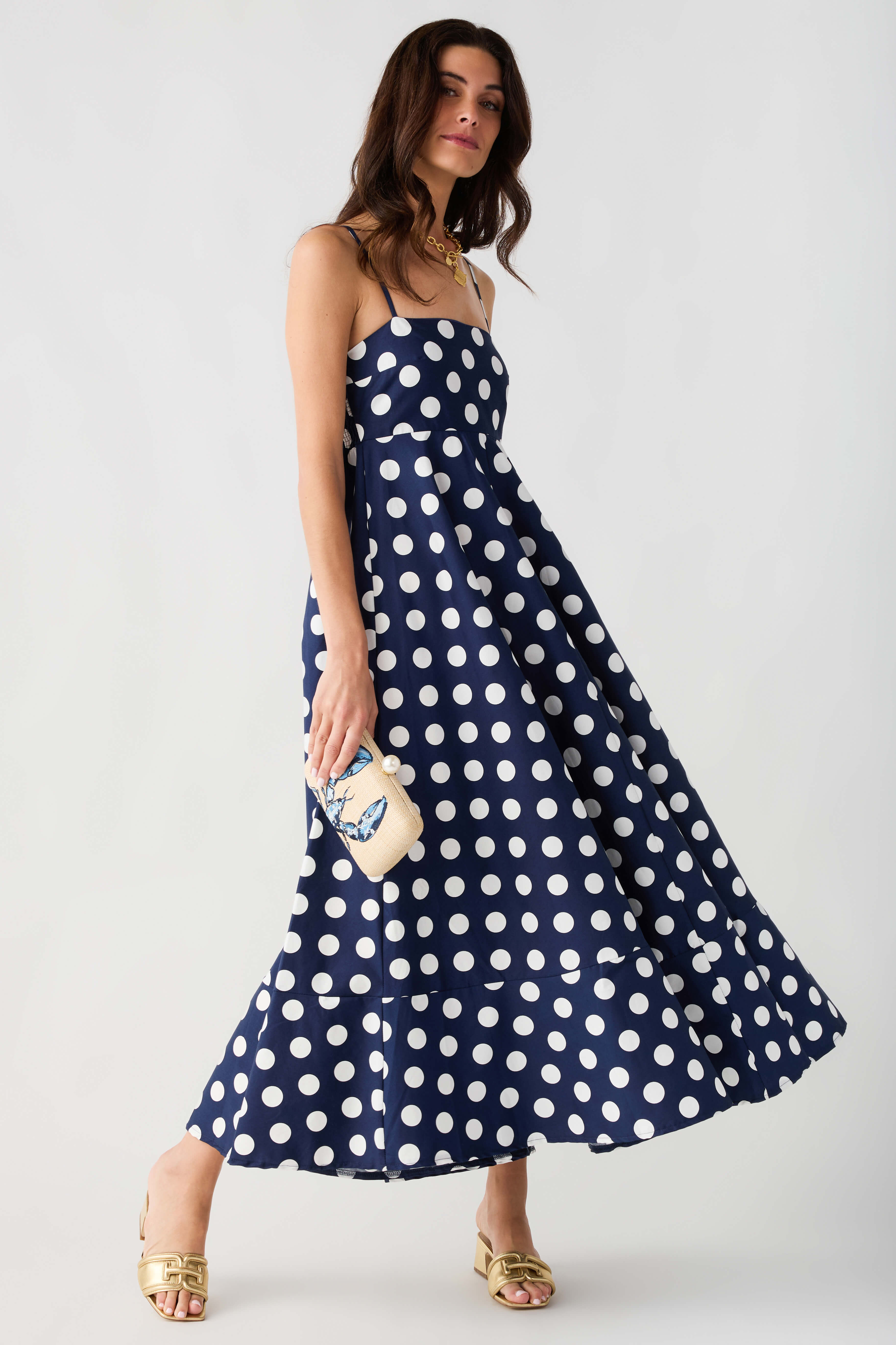 Olivaceous Anni Polka Dot Maxi Dress