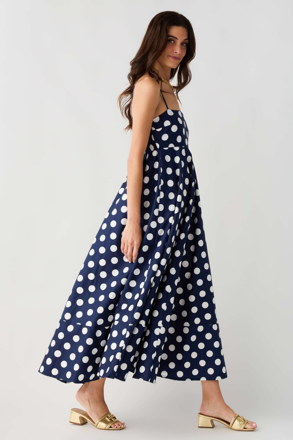 Olivaceous Anni Polka Dot Maxi Dress