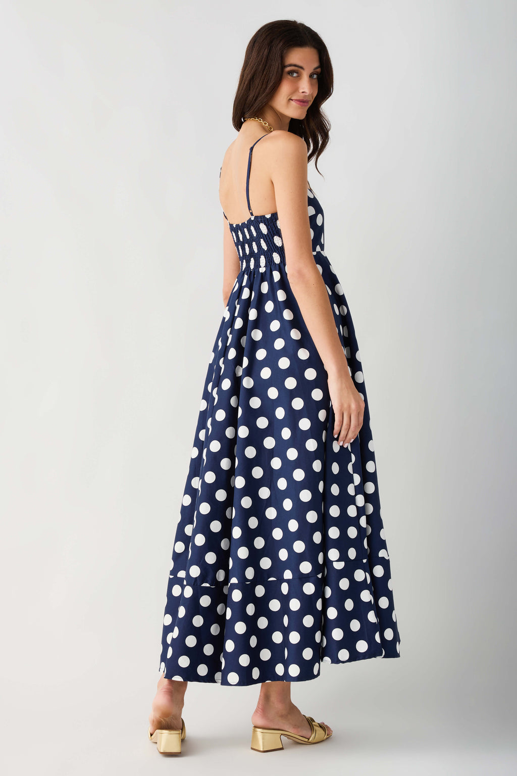 Olivaceous Anni Polka Dot Maxi Dress