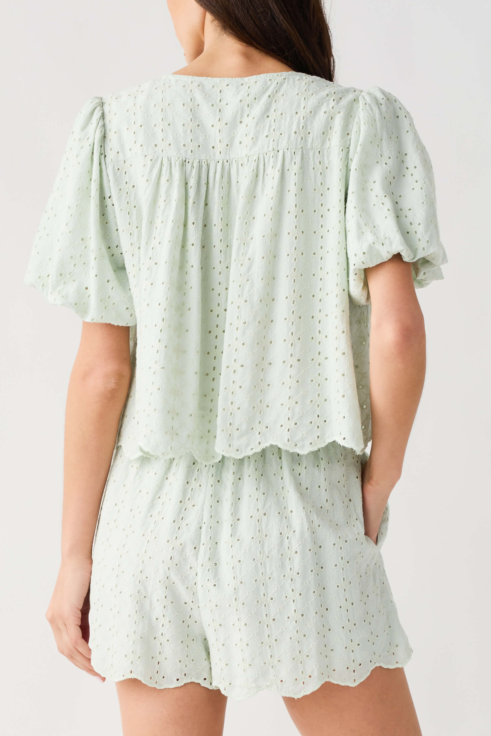 Mable Eyelet Lace Top & Shorts Set