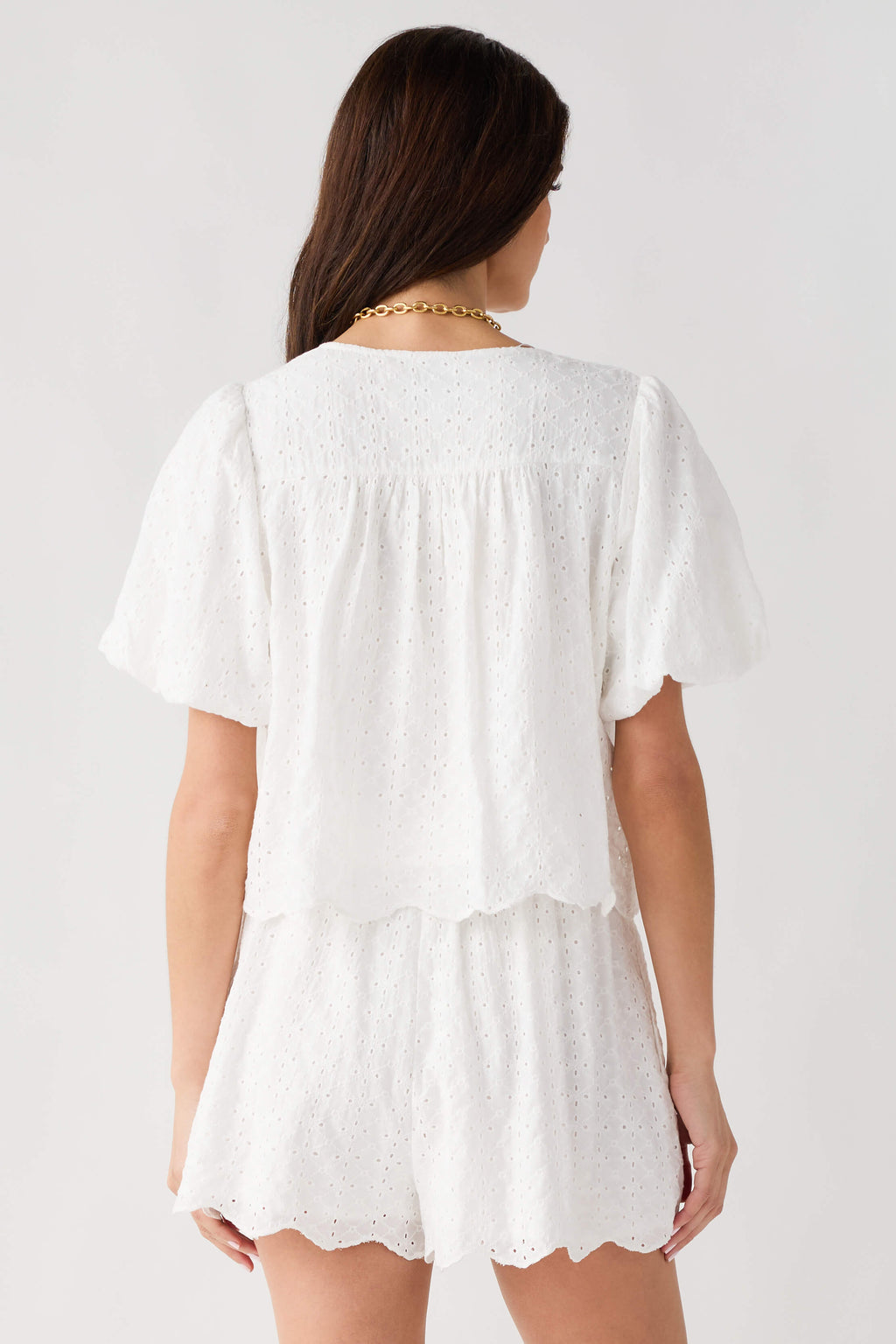 Mable Eyelet Lace Top & Shorts Set