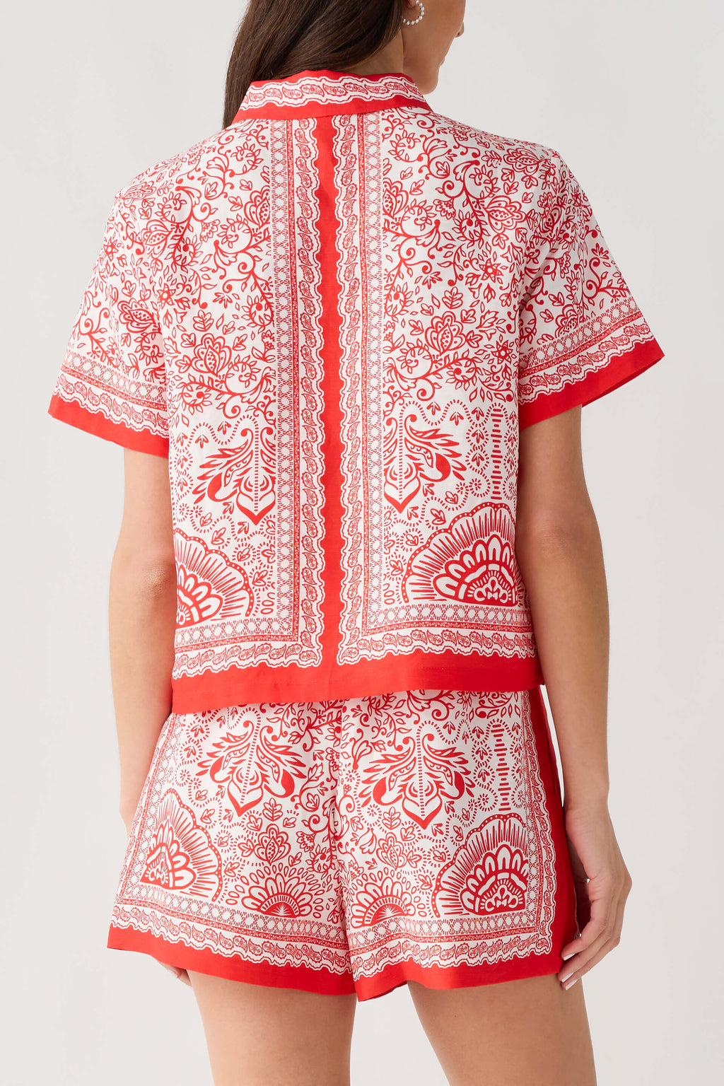 Skies Are Blue Border Print Short Set