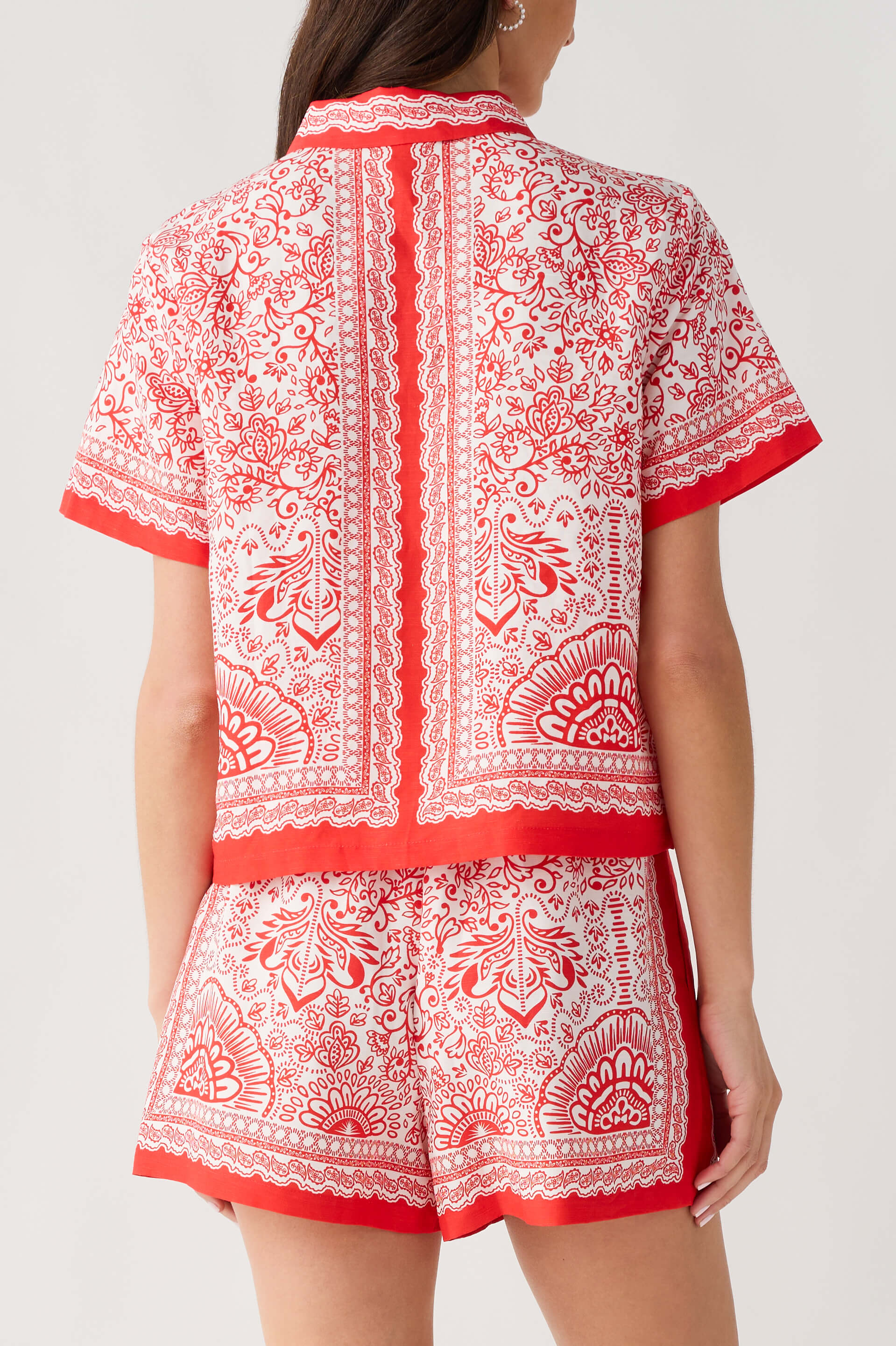 Skies Are Blue Border Print Short Set