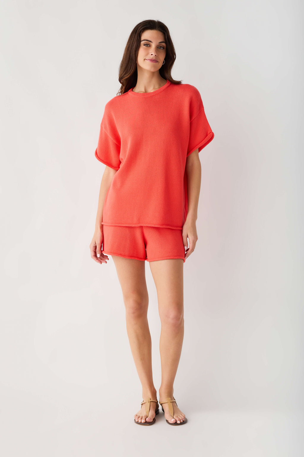 Wishlist Raw Edge Sweater Top And Shorts Set