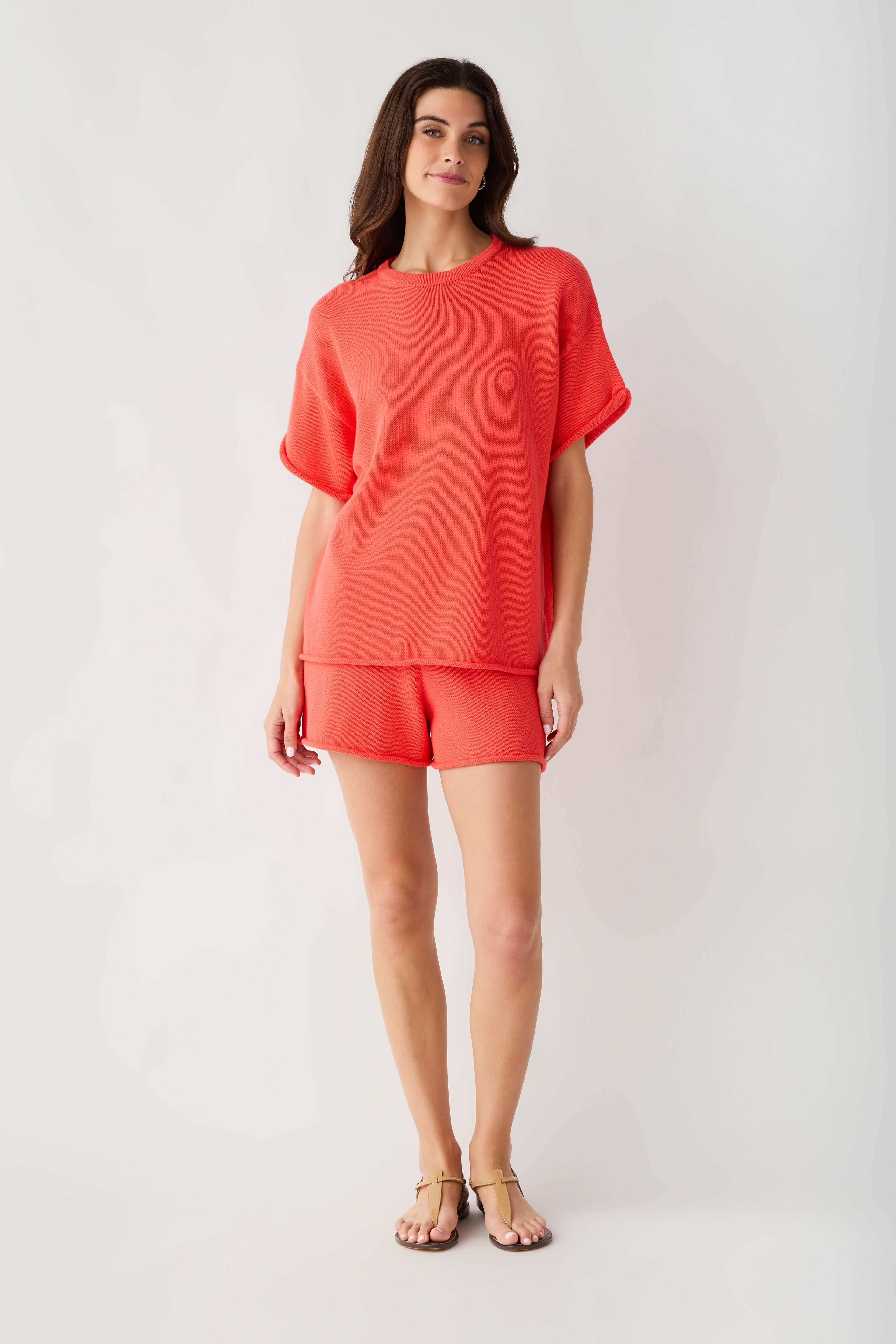 Wishlist Raw Edge Sweater Top And Shorts Set