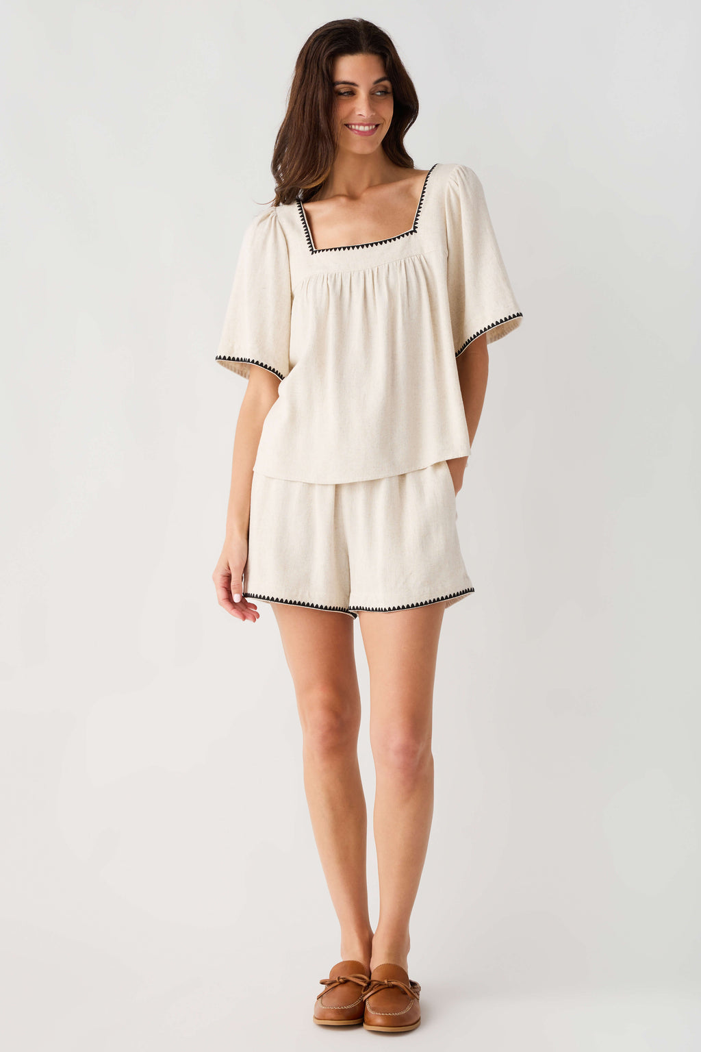 Fun2Fun Embroidered Detail Short Set