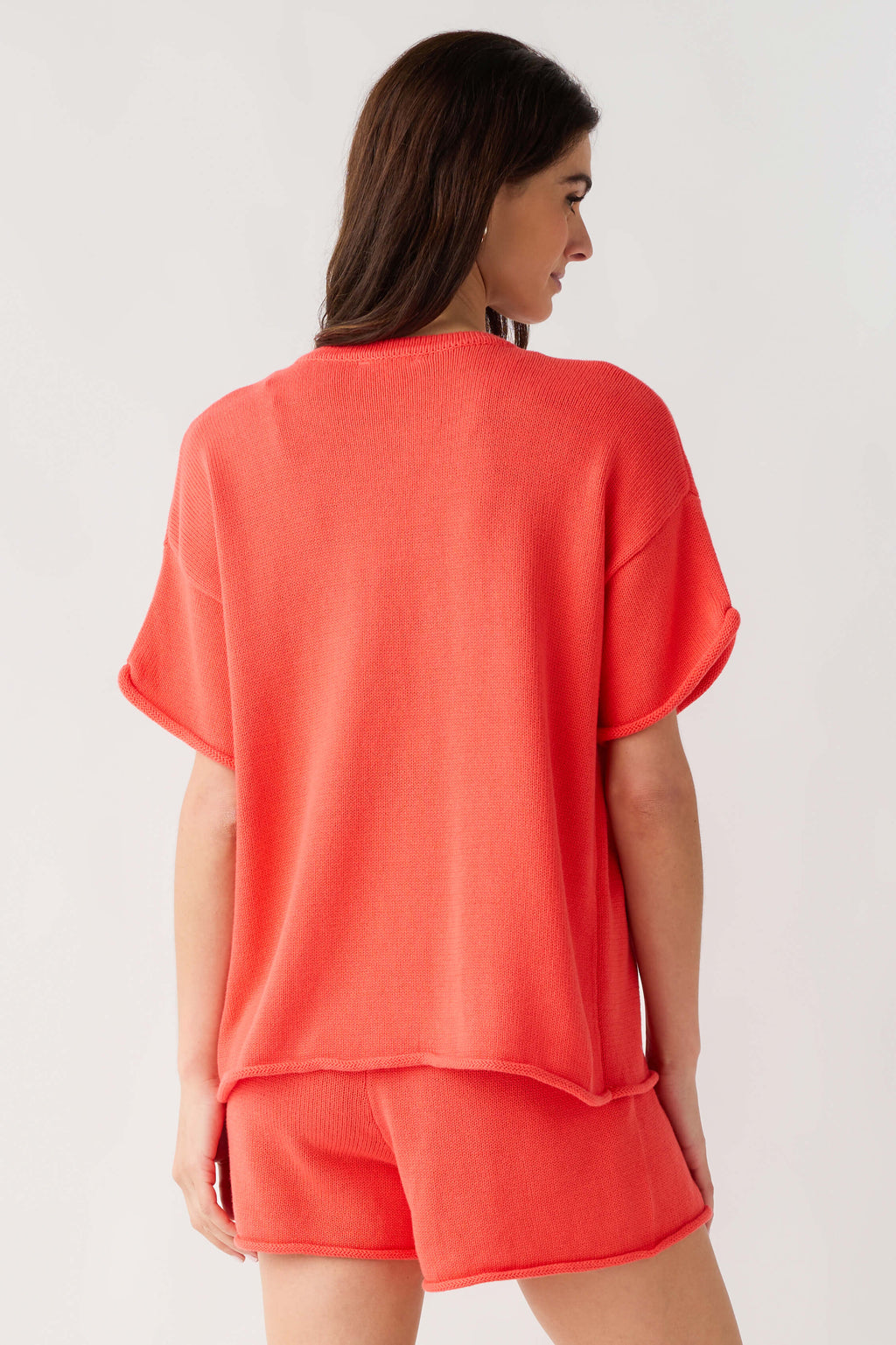 Wishlist Raw Edge Sweater Top And Shorts Set