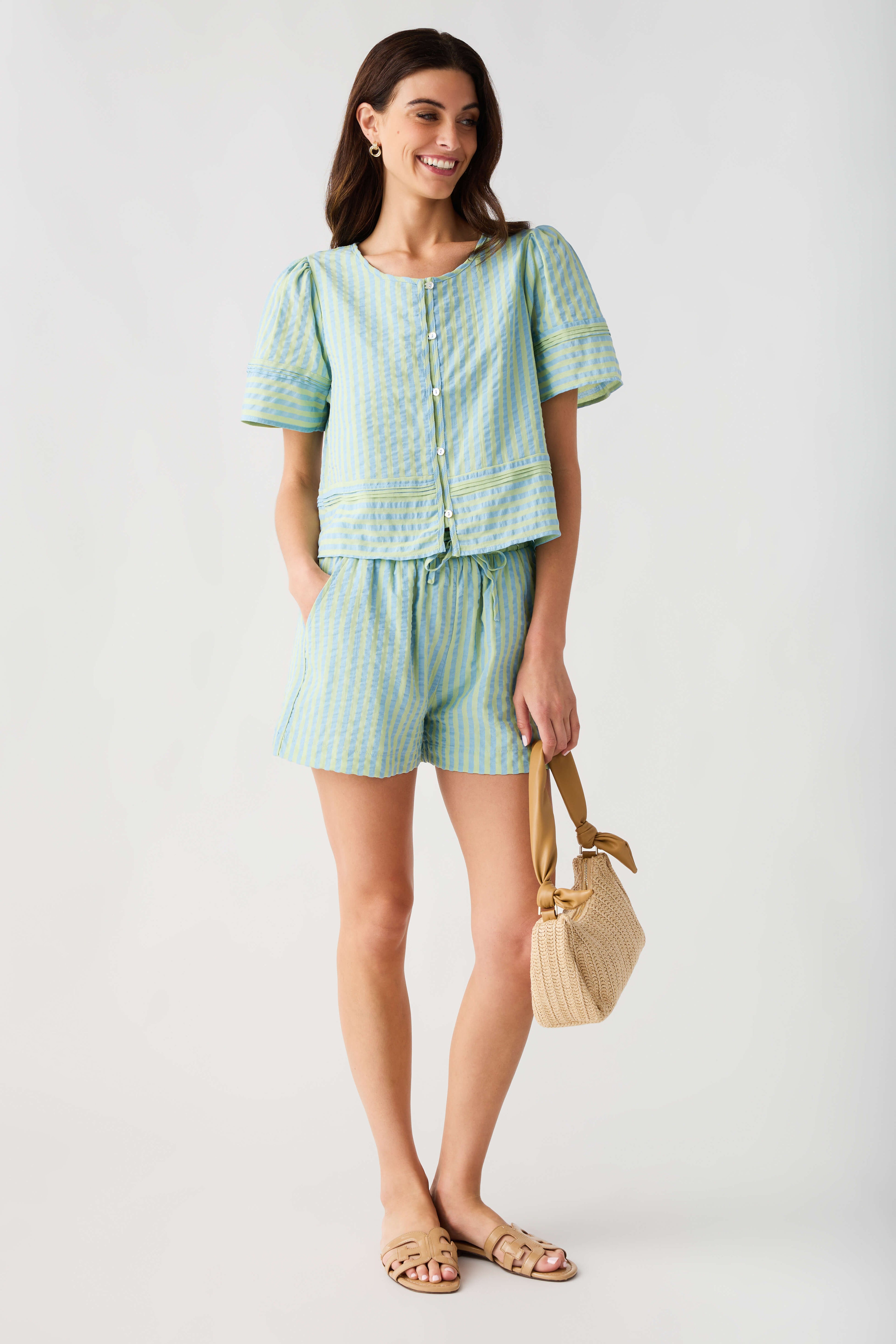 &Merci Striped Short Set
