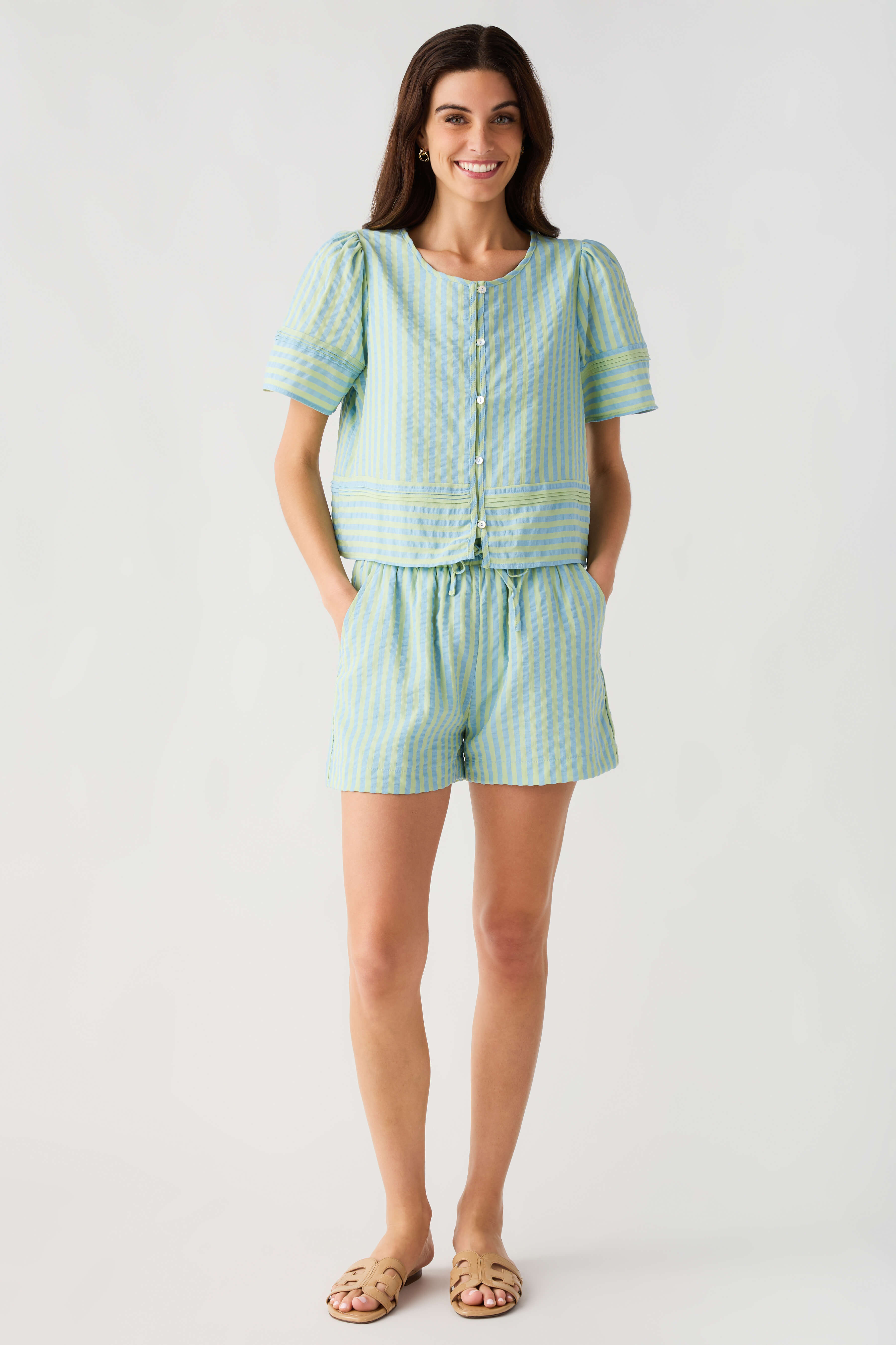 &Merci Striped Short Set