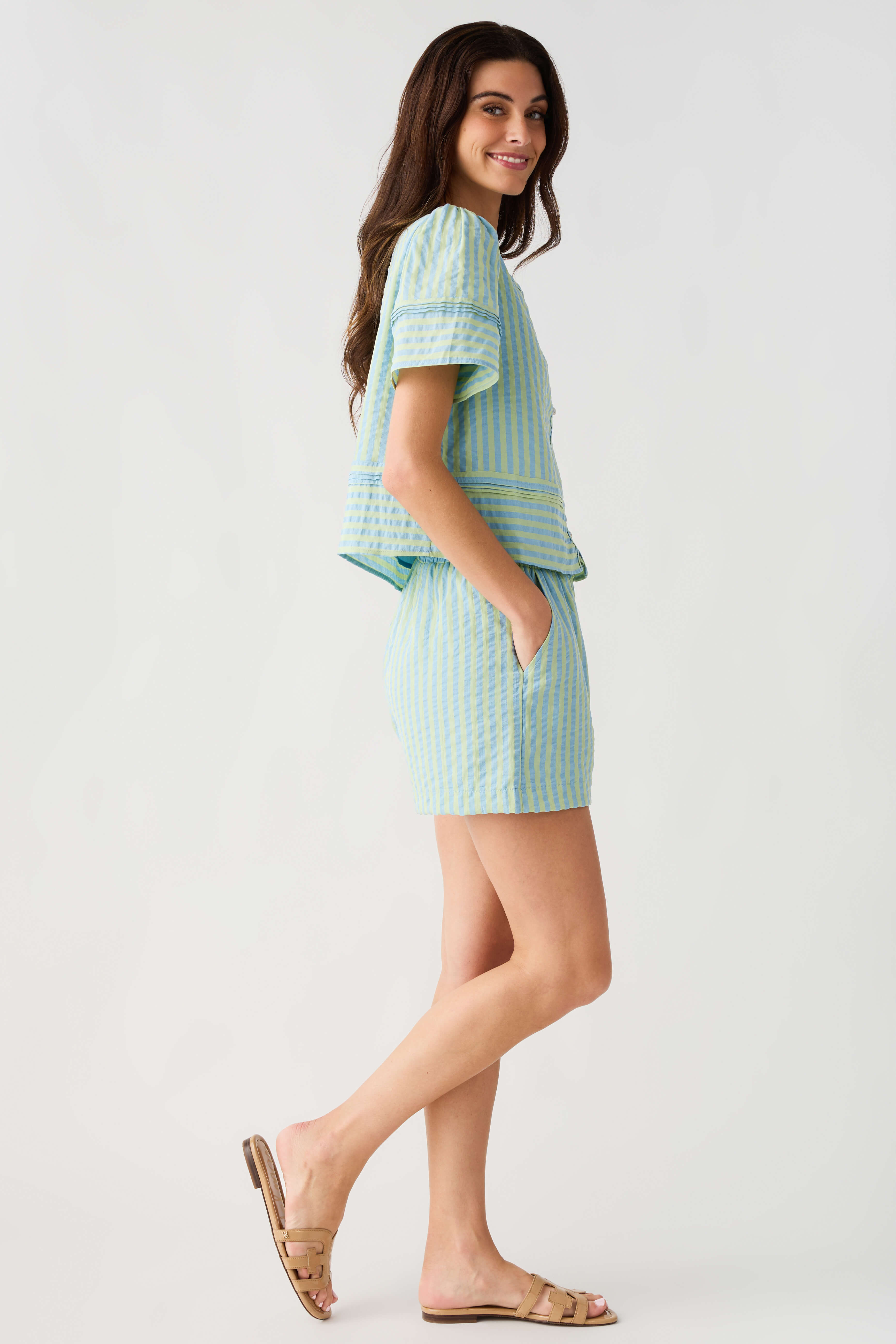 &Merci Striped Short Set