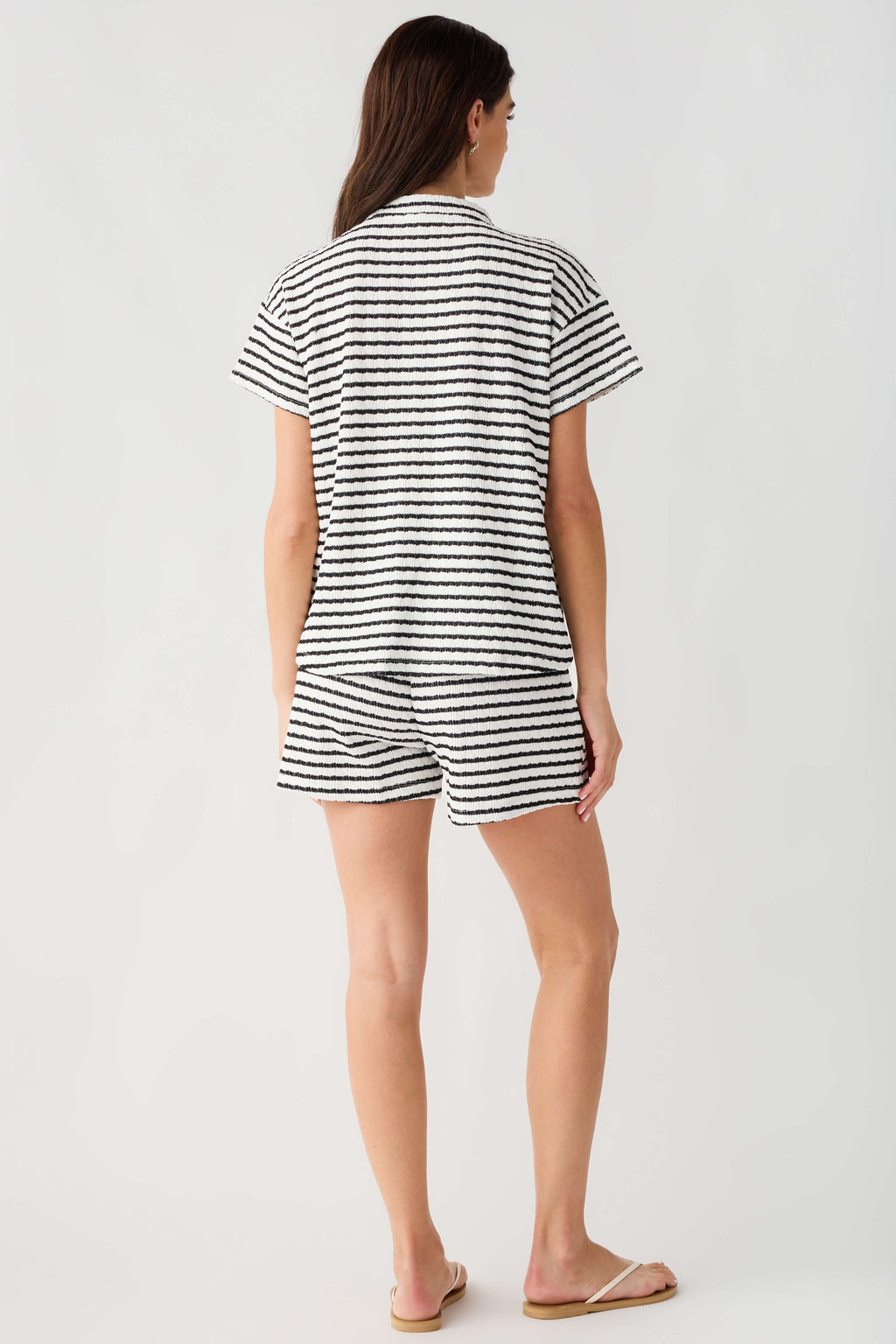 Wishlist Striped Textured Top And Shorts Set