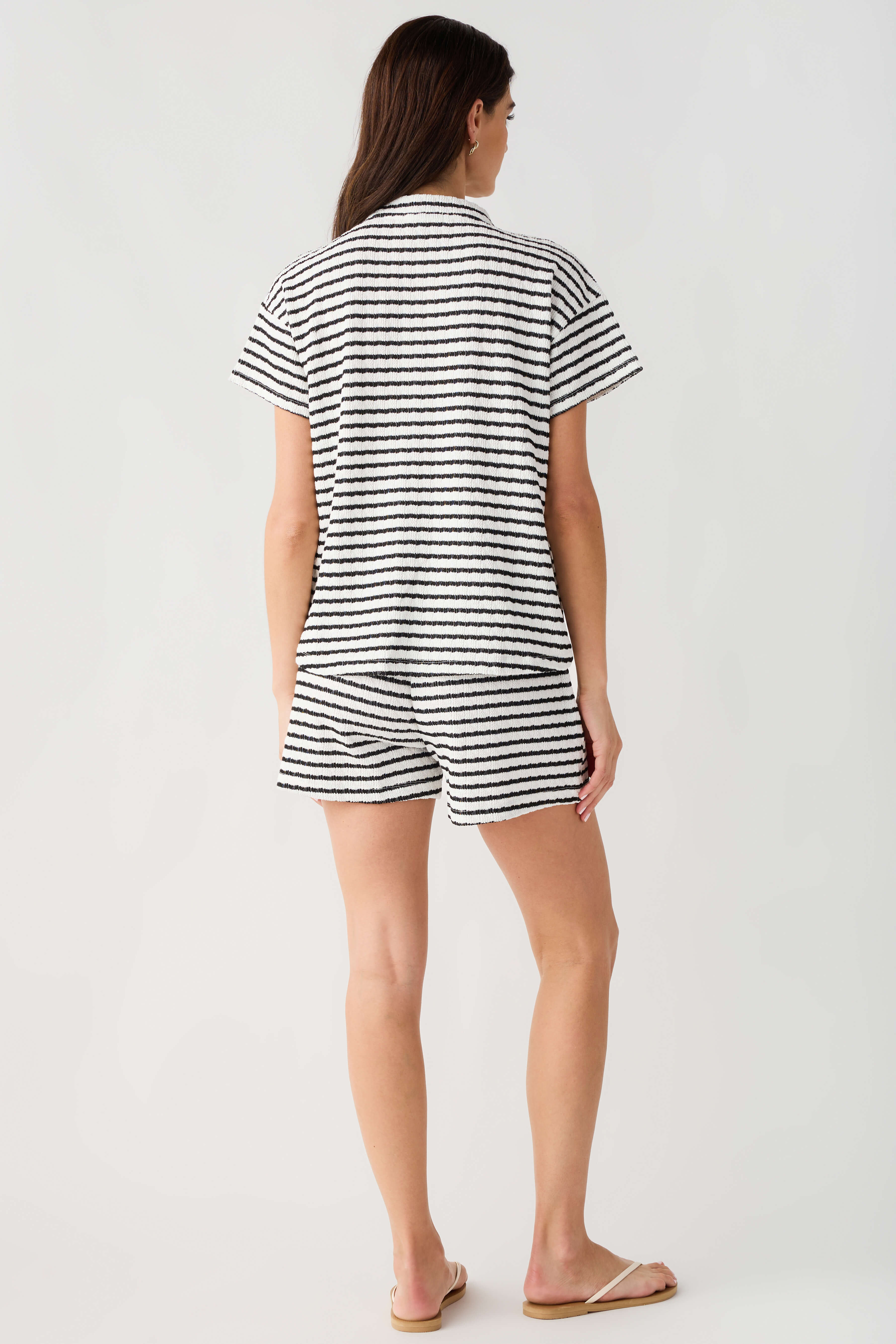Wishlist Striped Textured Top And Shorts Set