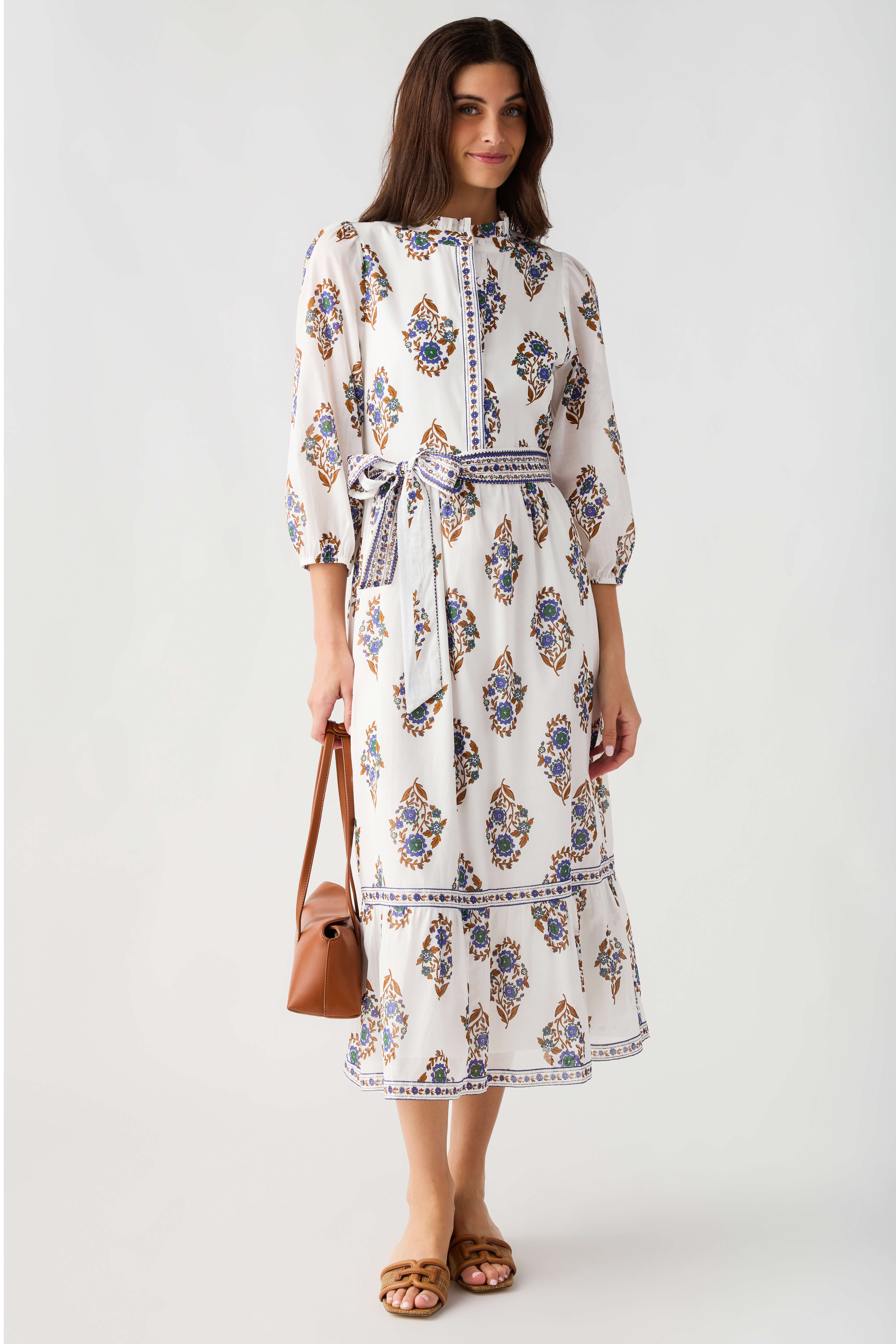 Sugarlips Rennie Floral Darny Long Sleeve Midi Dress