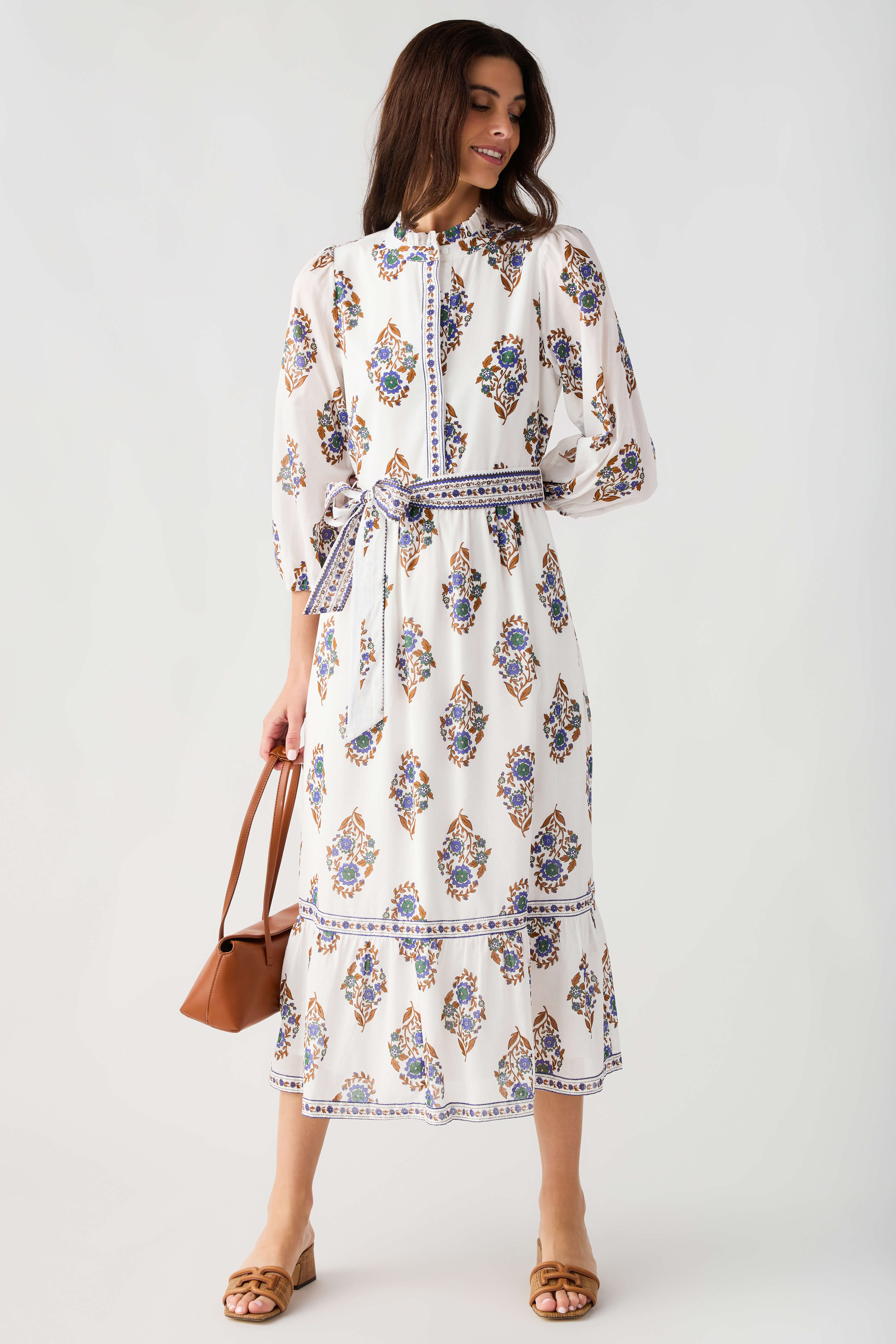 Sugarlips Rennie Floral Darny Long Sleeve Midi Dress