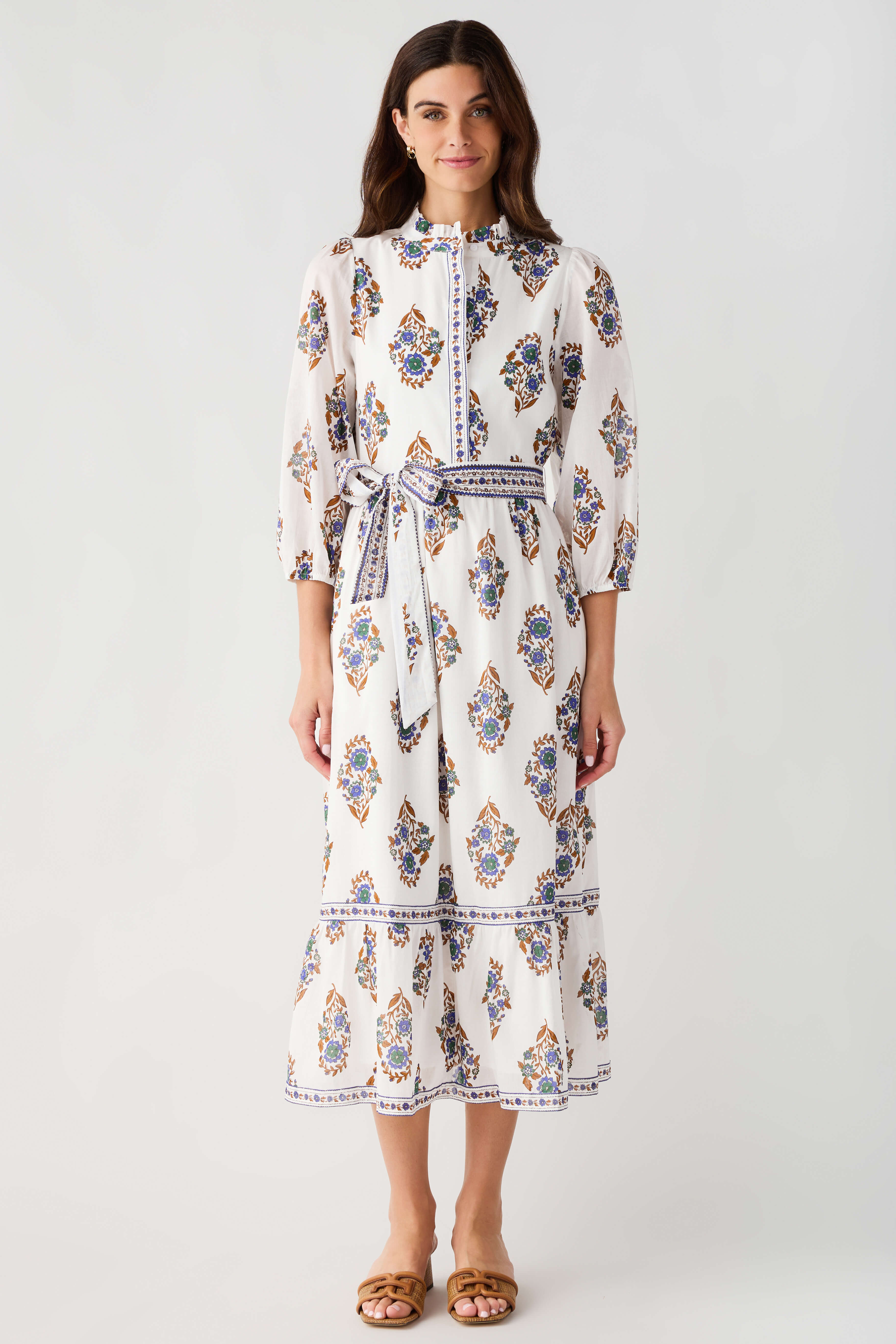 Sugarlips Rennie Floral Darny Long Sleeve Midi Dress