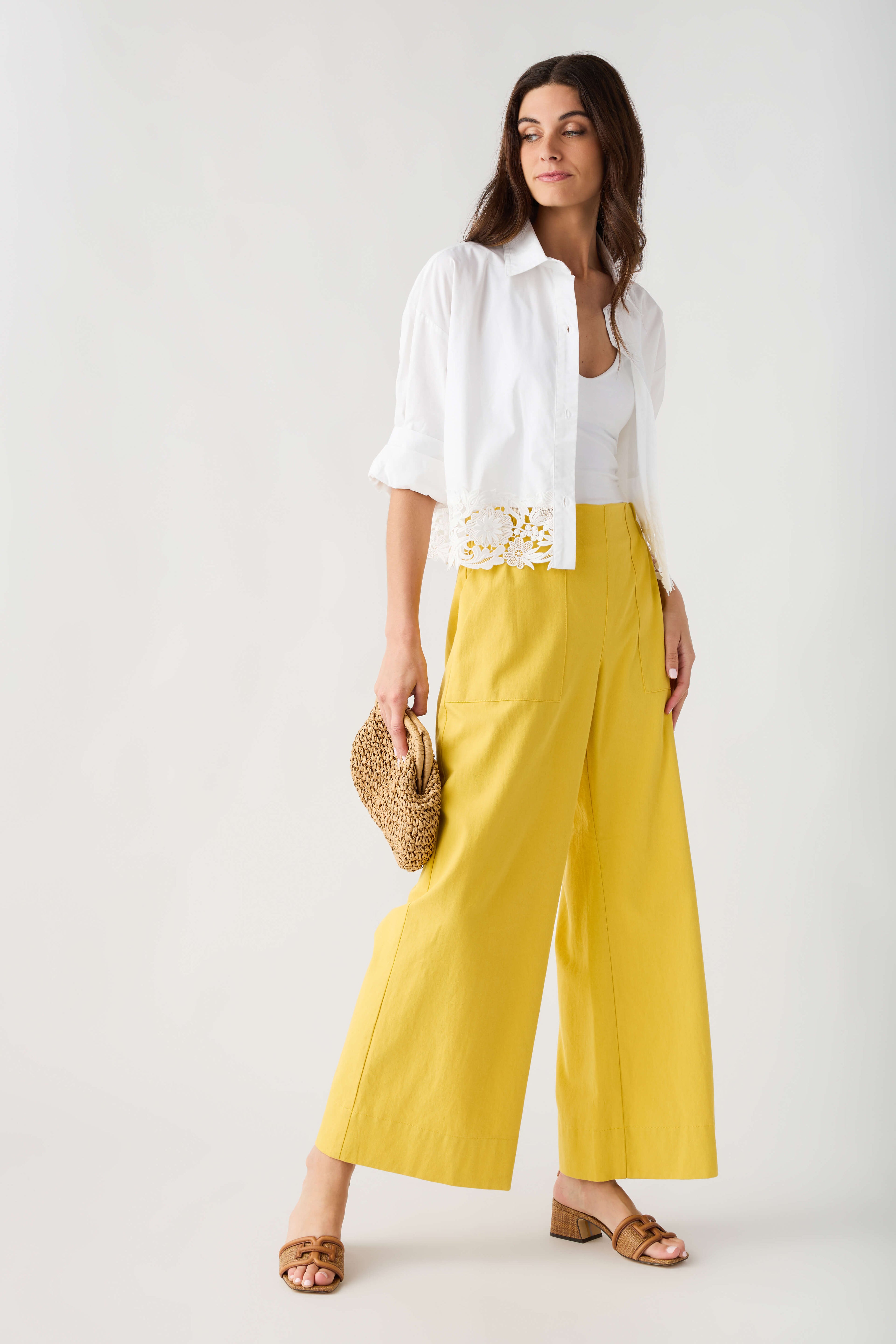 Raisonnel Elastic Waist Wide Leg Pants